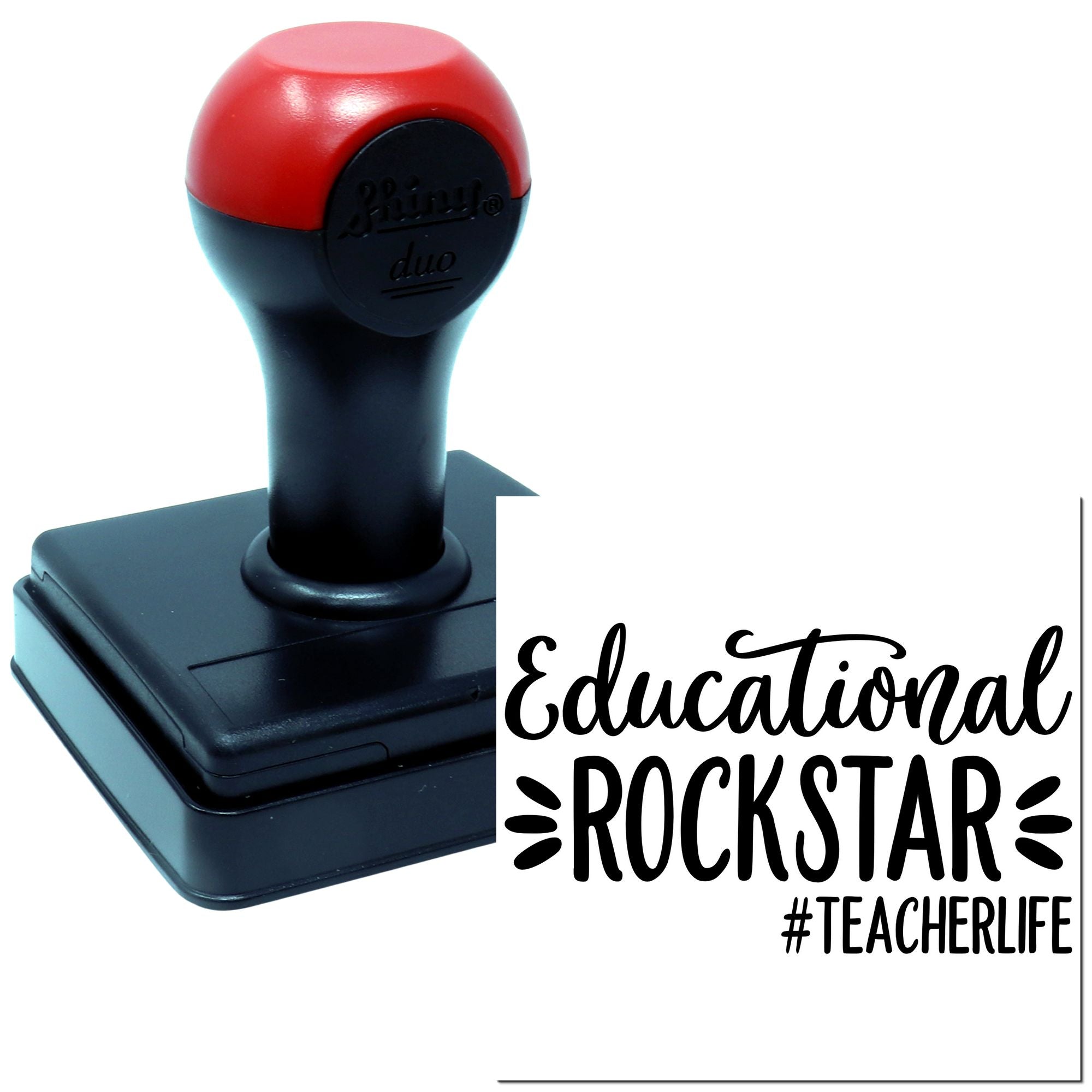 Duo Educational Rockstar Inspiring Teacher Life Hand Stamp