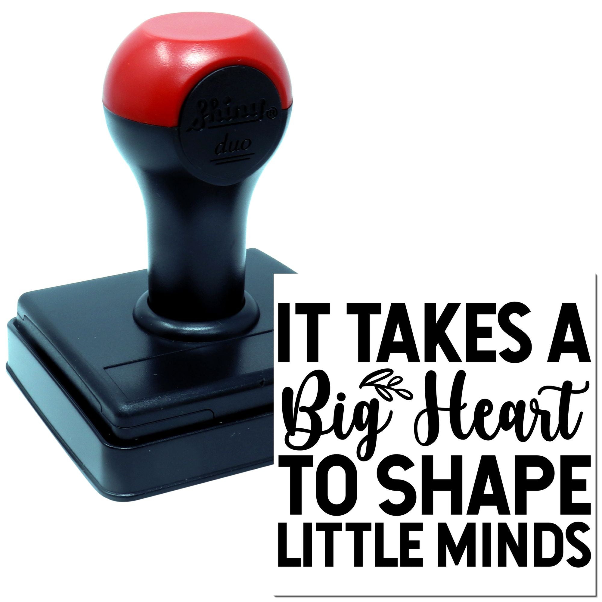 Duo Big Heart Shapes Little Minds Hand Stamp