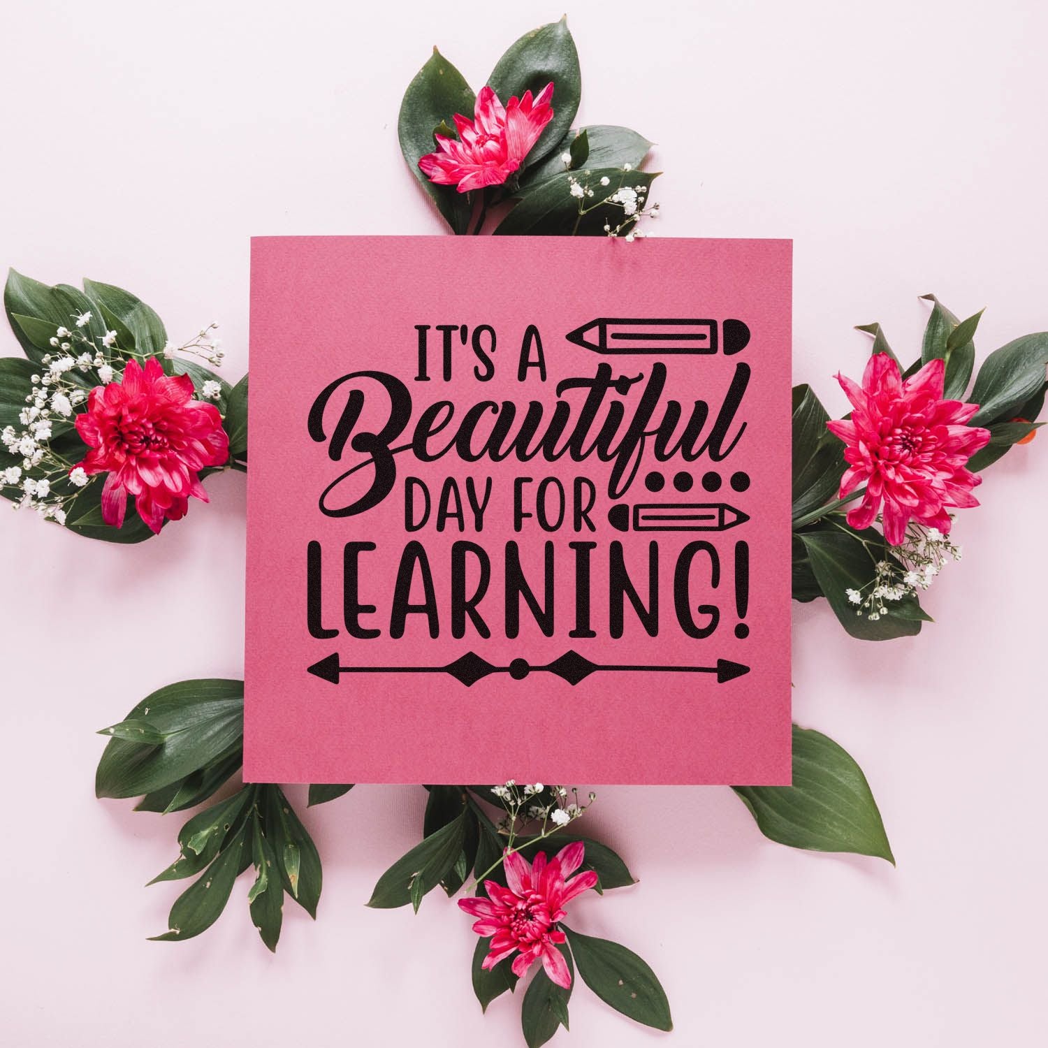 Pre-Inked Beautiful Day Learning Favor Tag Stamp