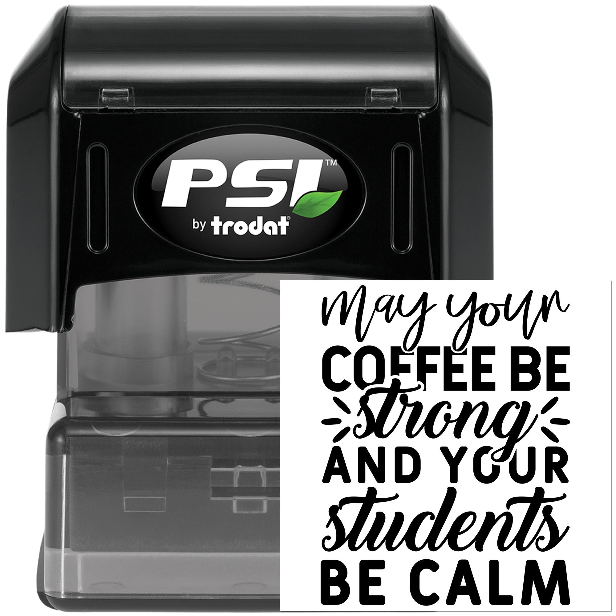 Pre-Inked Caffeinated Classroom Calm Scrapbook Stamp