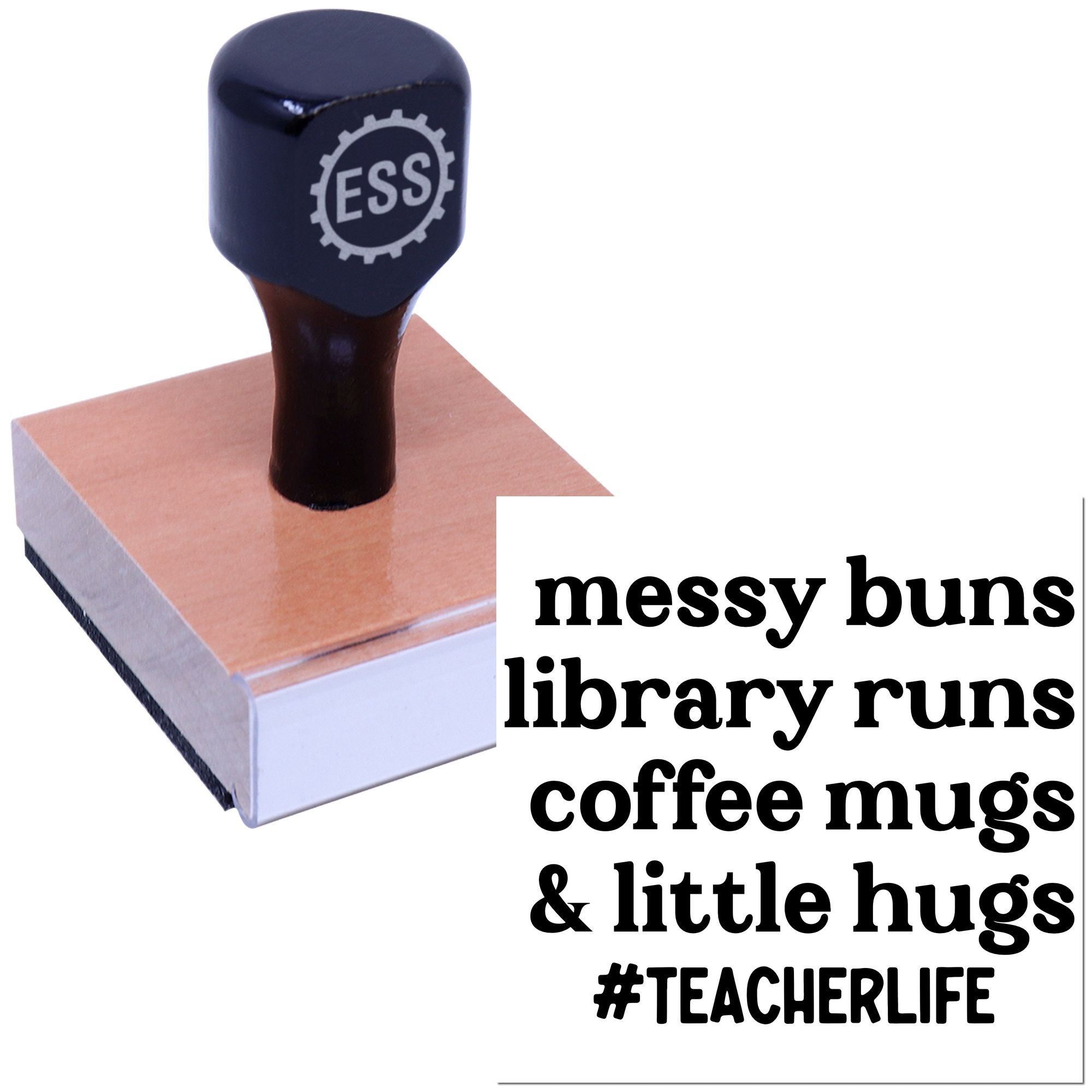 Books Brews Hugs Card Making Rubber Stamp