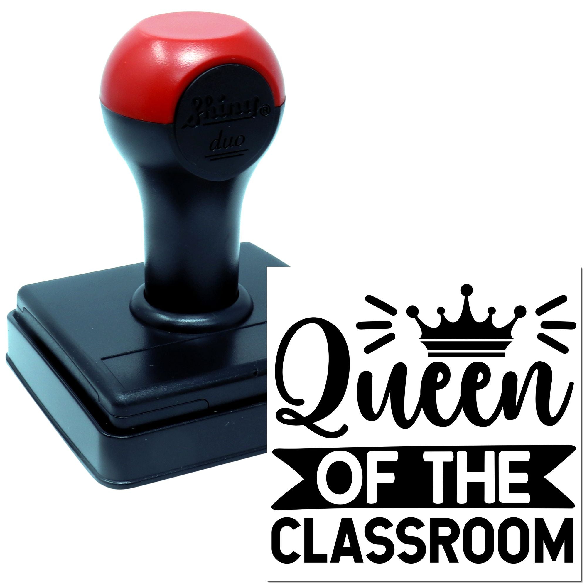Duo Teacher Crowned Monarch Of Learning Hand Stamp