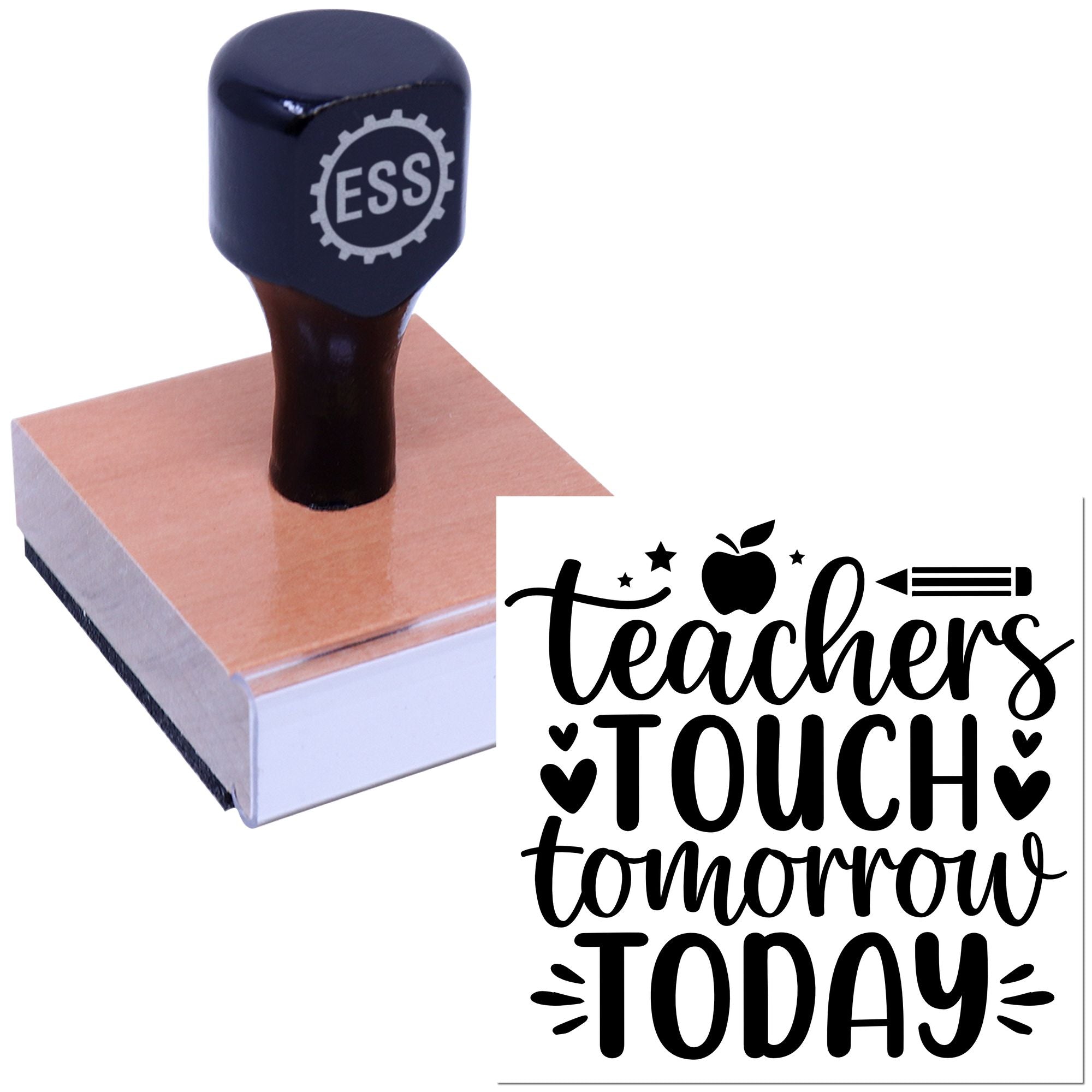 Inspiring Teacher Print Place Card Rubber Stamp