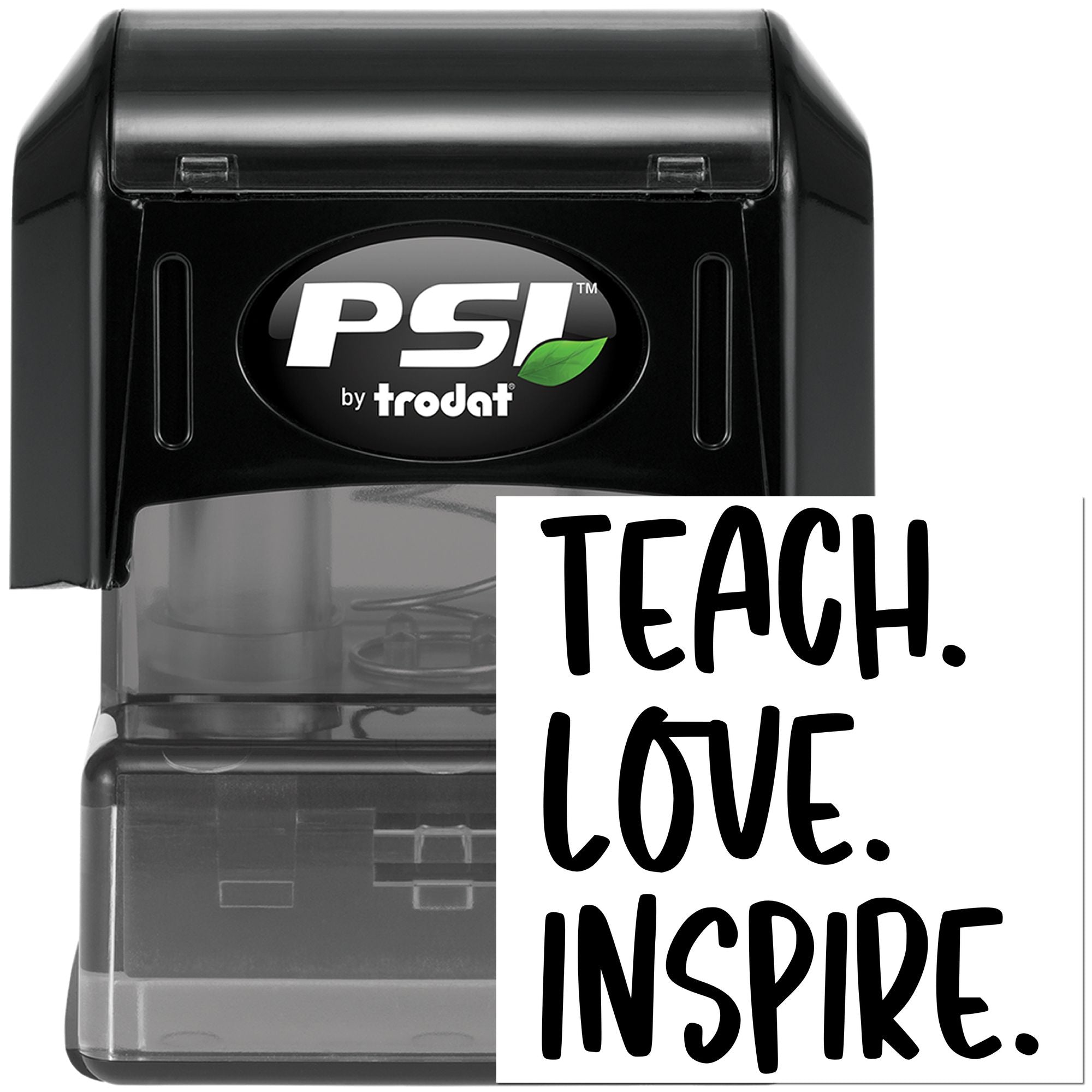 Pre-Inked Teach Love Inspire Tag Stamp