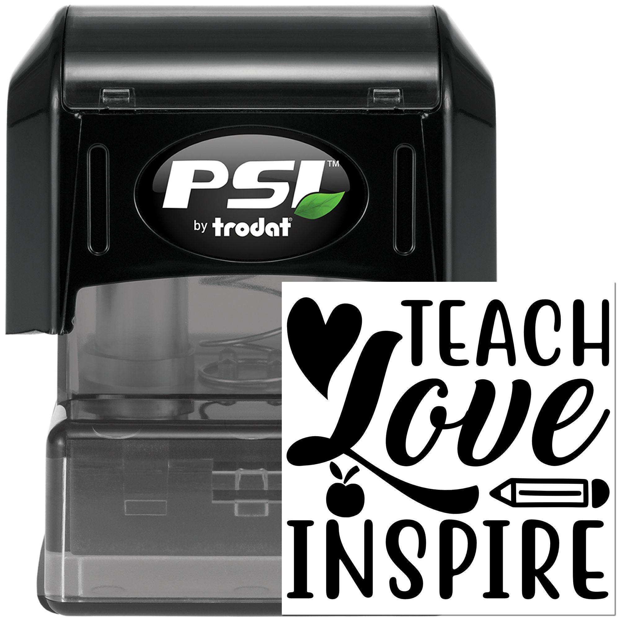 Pre-Inked Teach Love Inspire Favor Tag Stamp