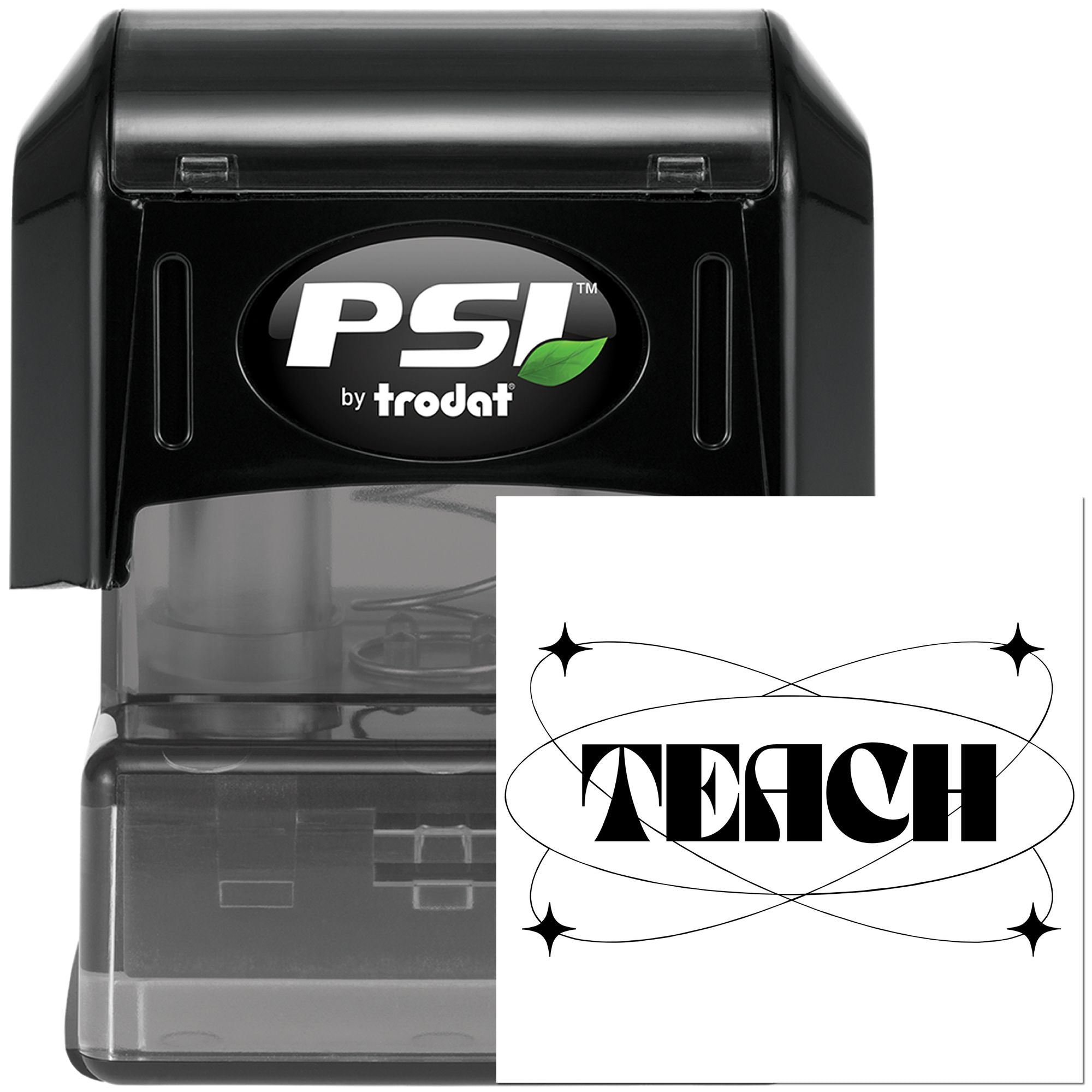 Pre-Inked Cosmic Teach Emblem Party Favor Stamp