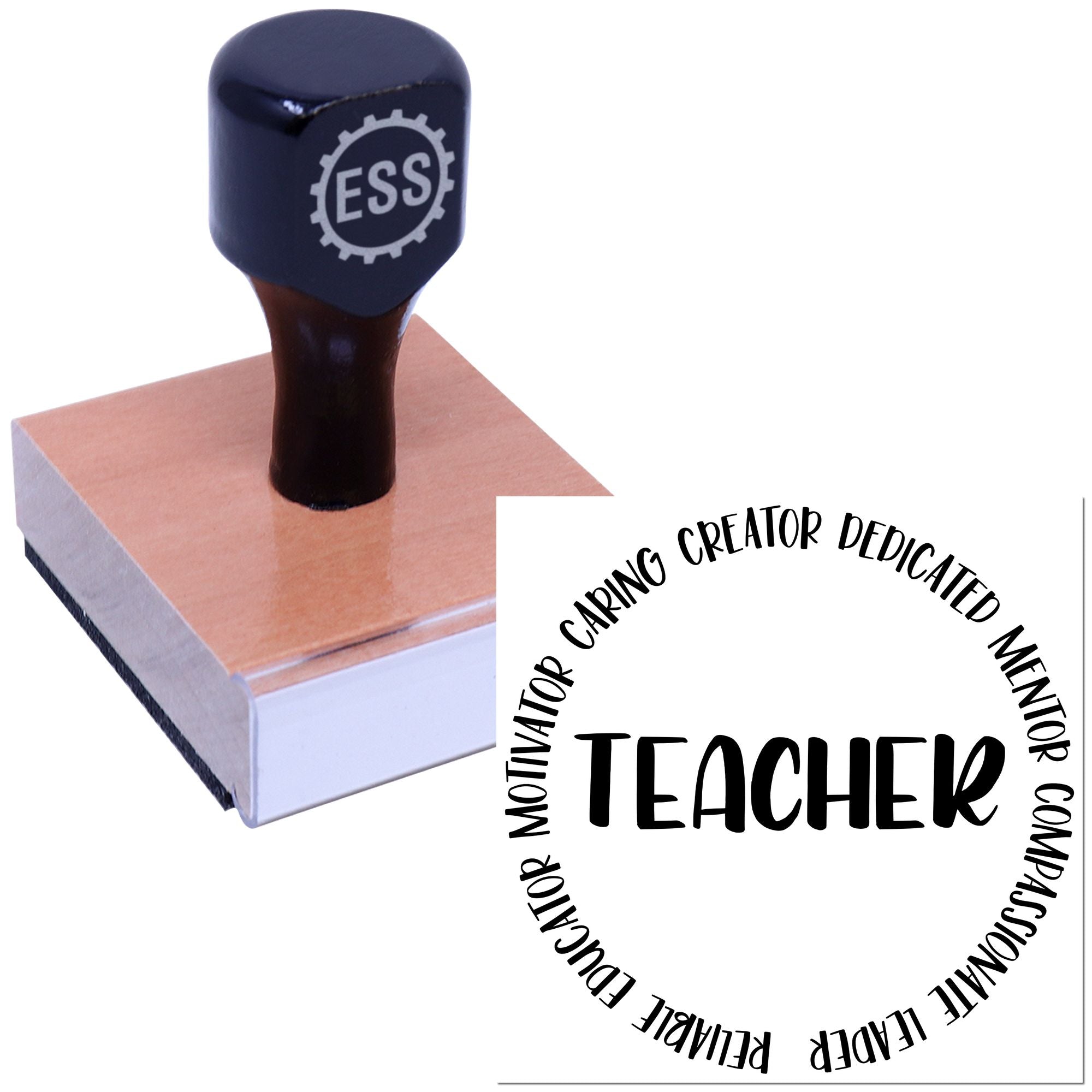 Dedicated Compassionate Educator Crafting Rubber Stamp