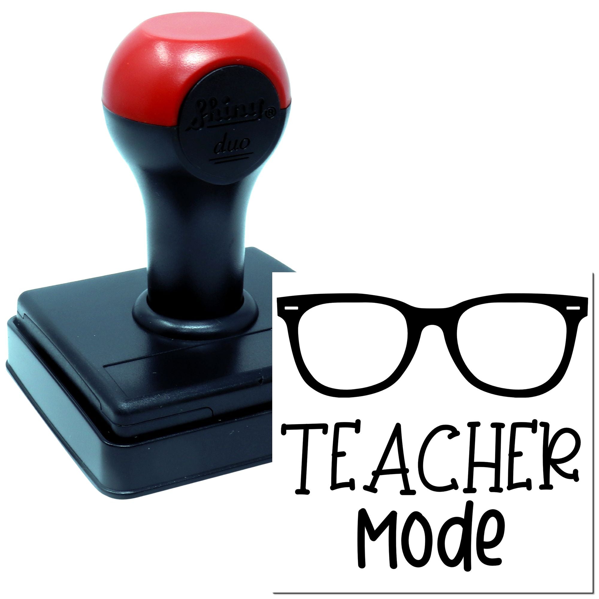 Duo Geeky Glasses Teacher Mode Sign Hand Stamp