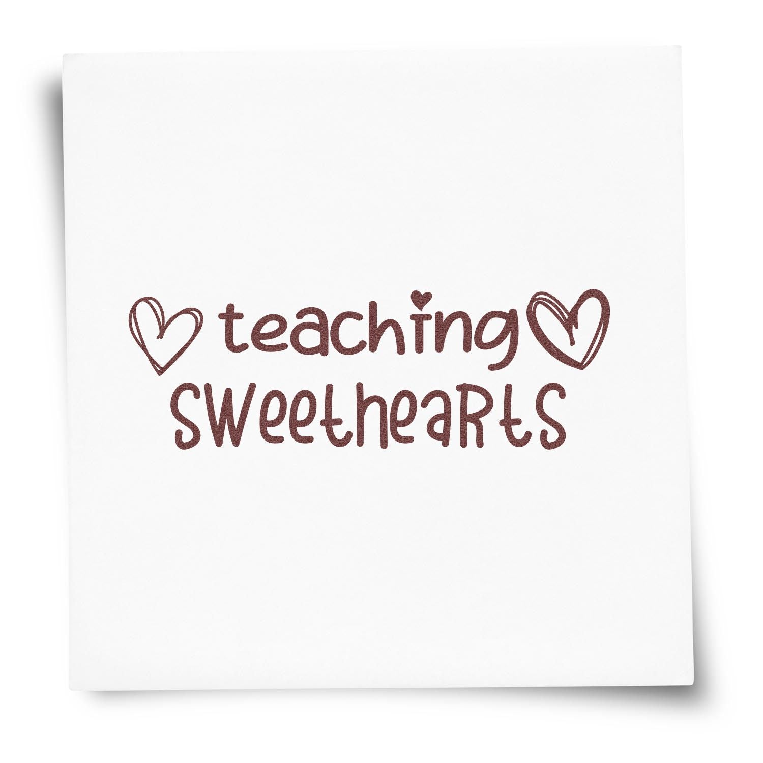 Pre-Inked Teaching Sweetheart Hearts Tag Stamp