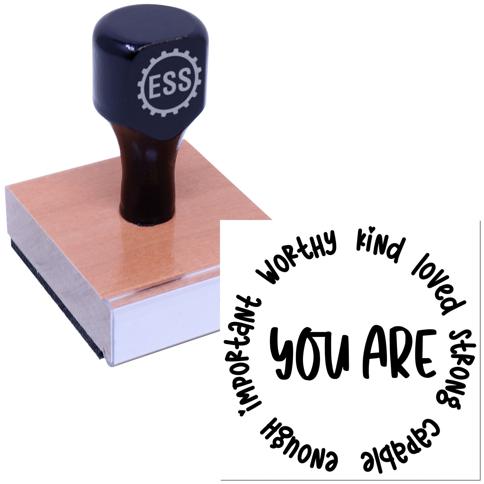Empowerment Affirmation Circle Paper Goods Rubber Stamp