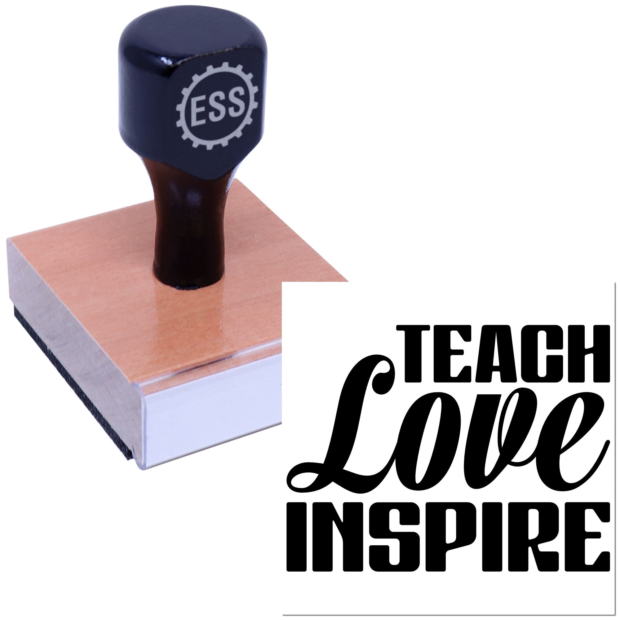 Educate Cherish Empower Favor Tag Rubber Stamp