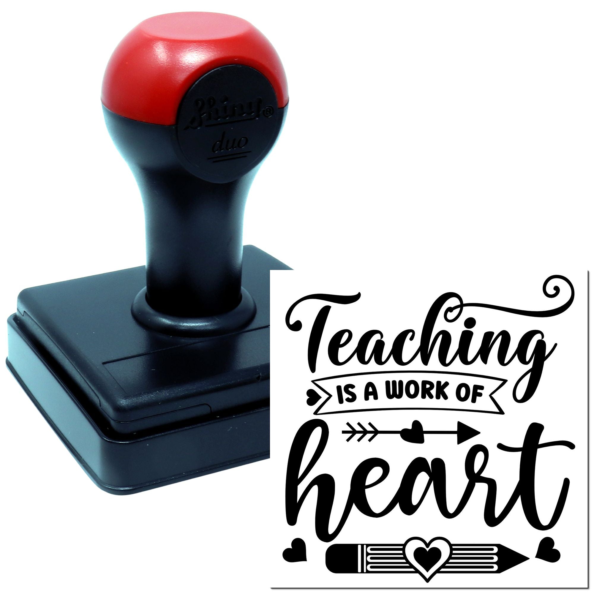 Duo Teaching A Work Of Heart Hand Stamp