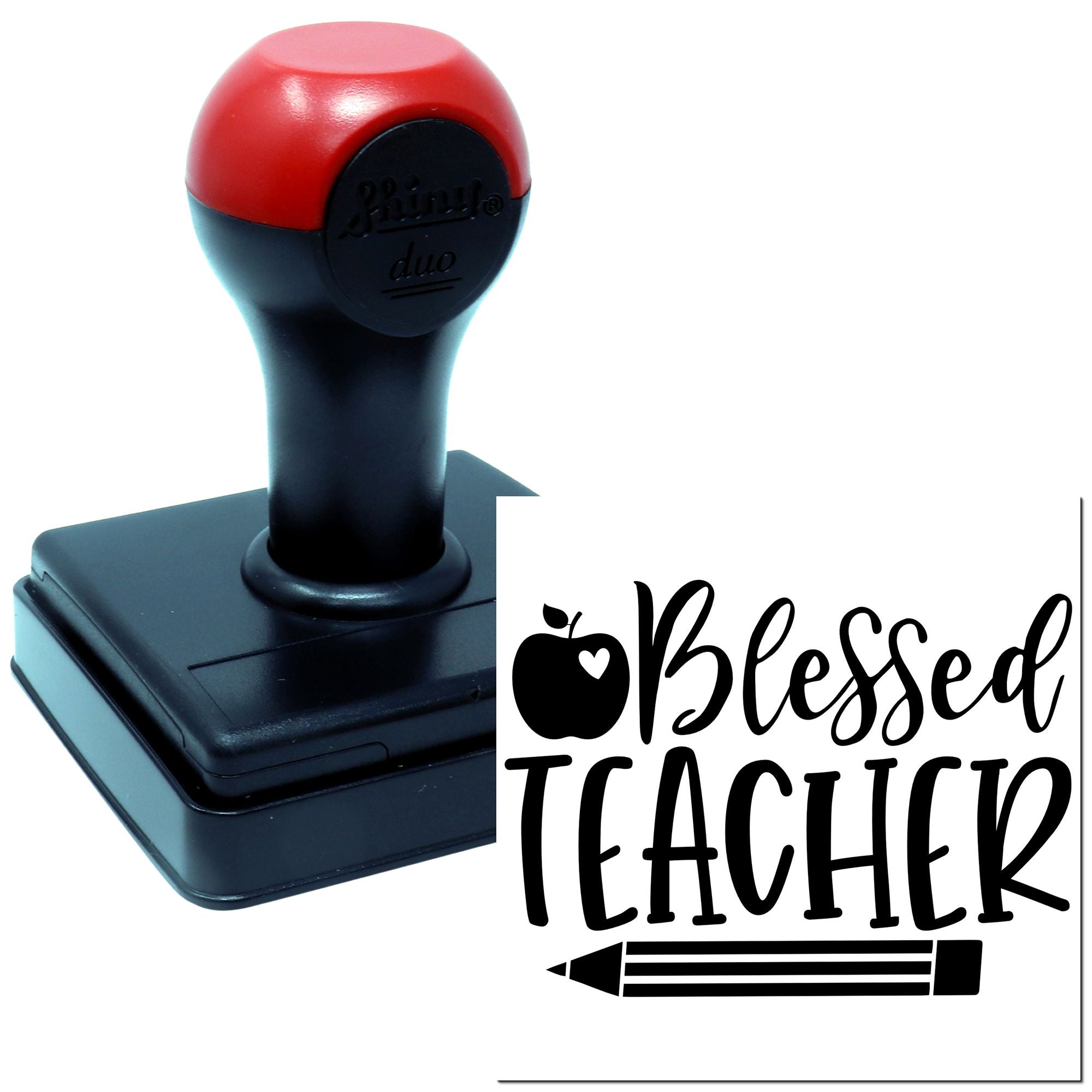 Duo Blessed Teacher Apple Pencil Appreciation Hand Stamp