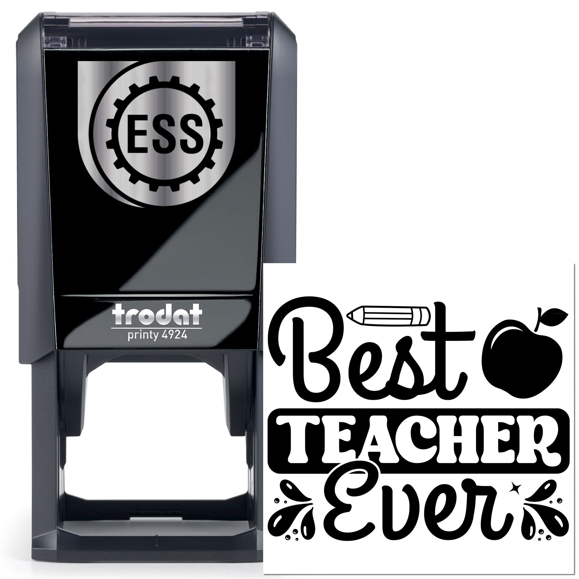 Self-Inking Best Teacher Card Stamp