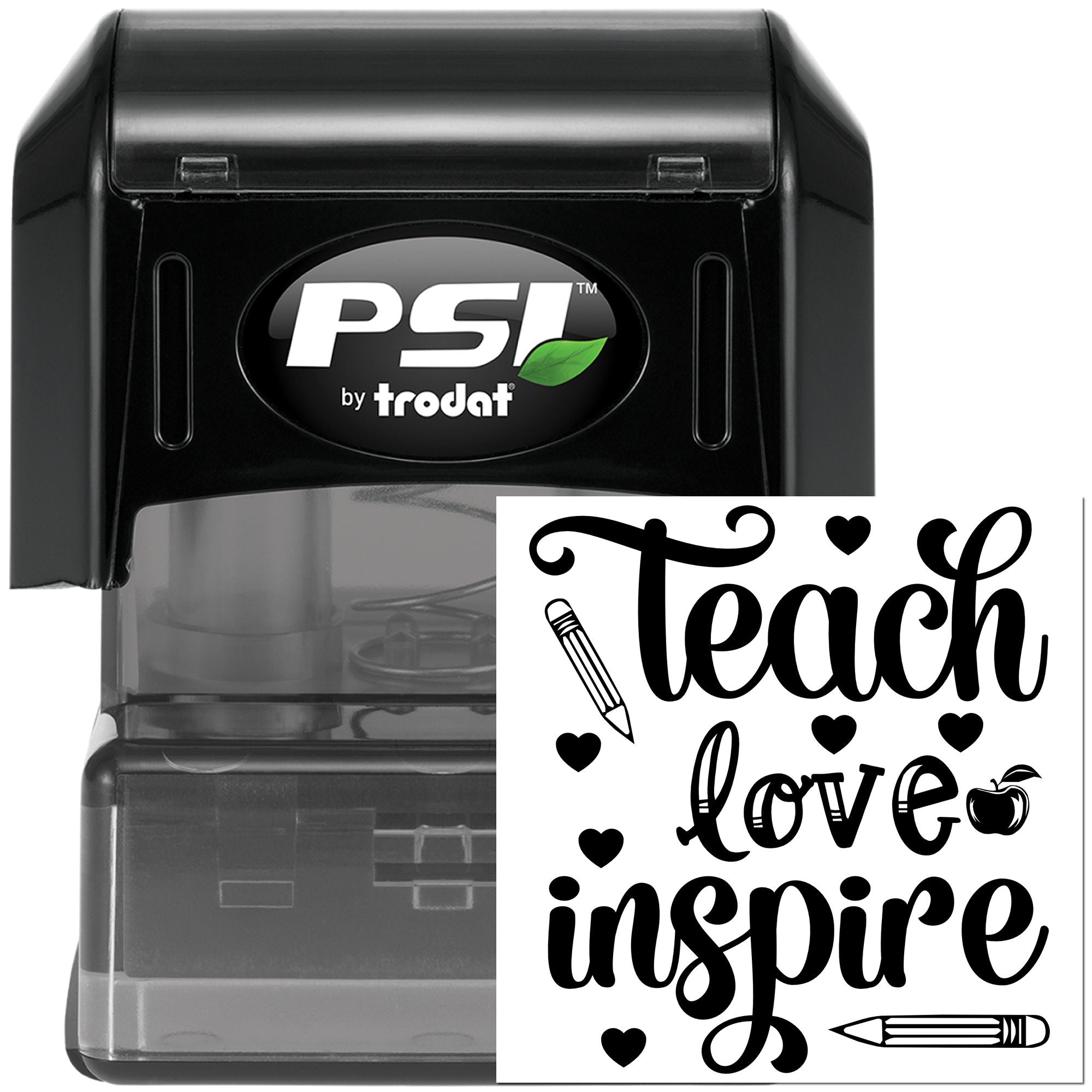 Pre-Inked Teach Love Inspire Card Making Stamp