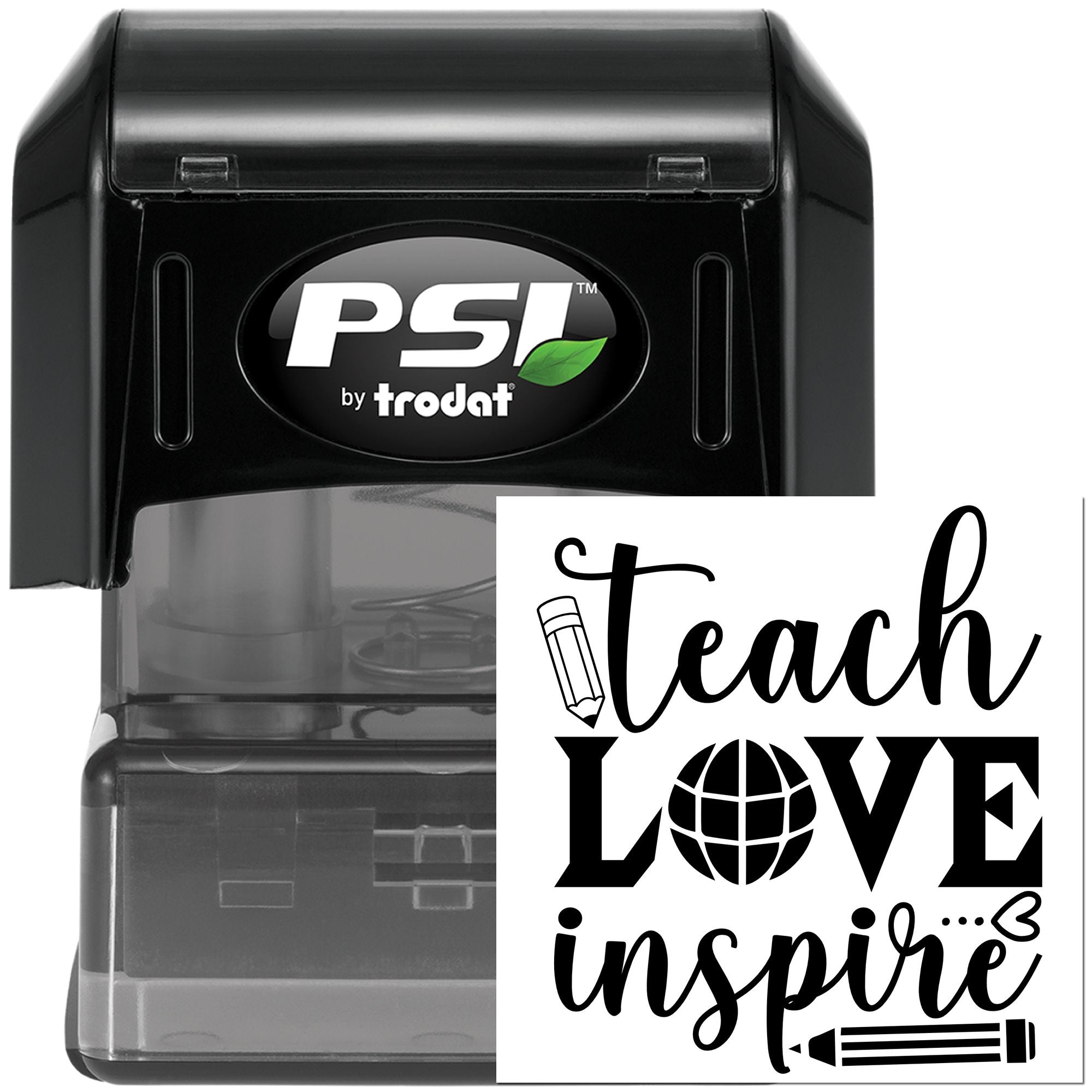 Pre-Inked Teach Love Inspire Papercraft Stamp