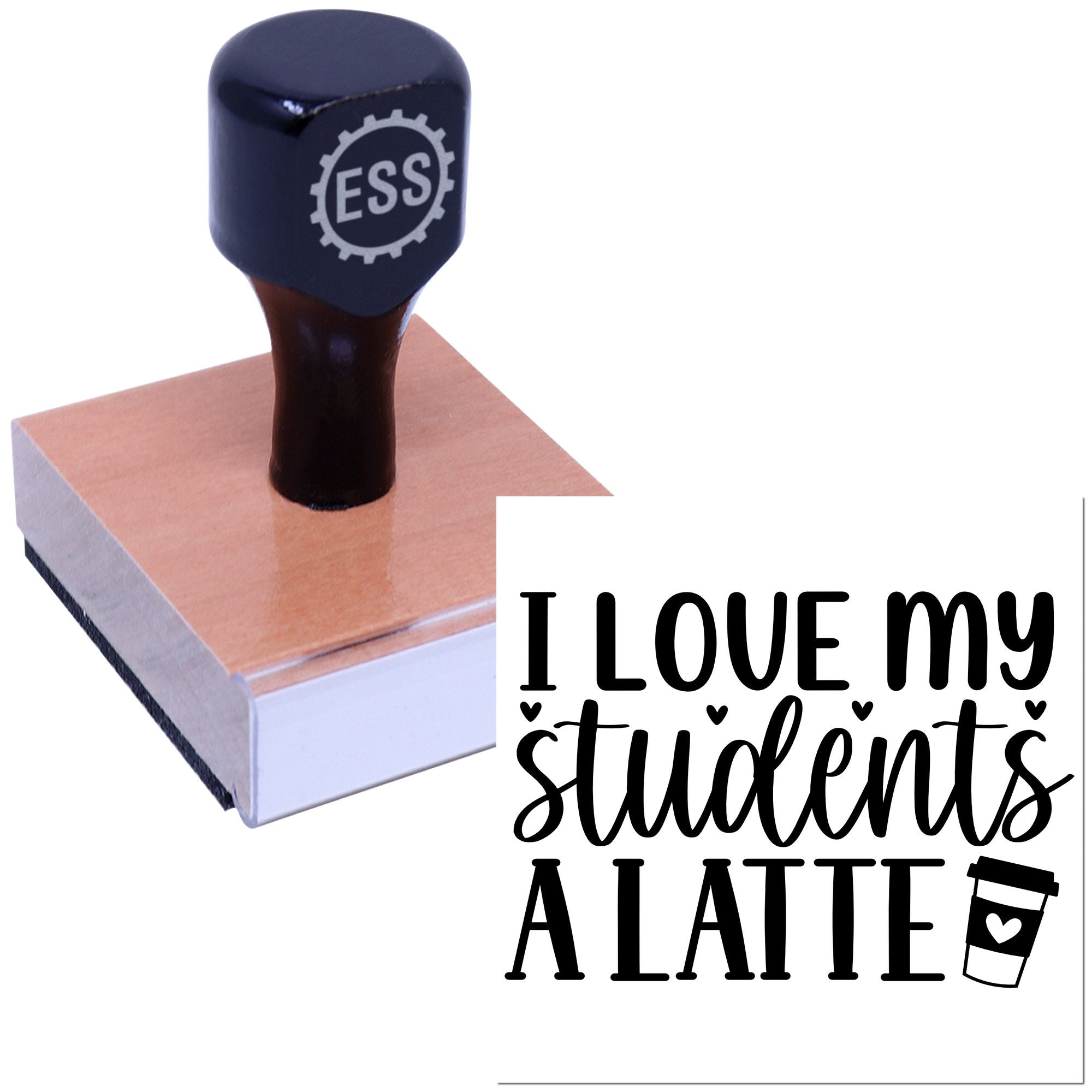 Coffee Classroom Love Tag Rubber Stamp