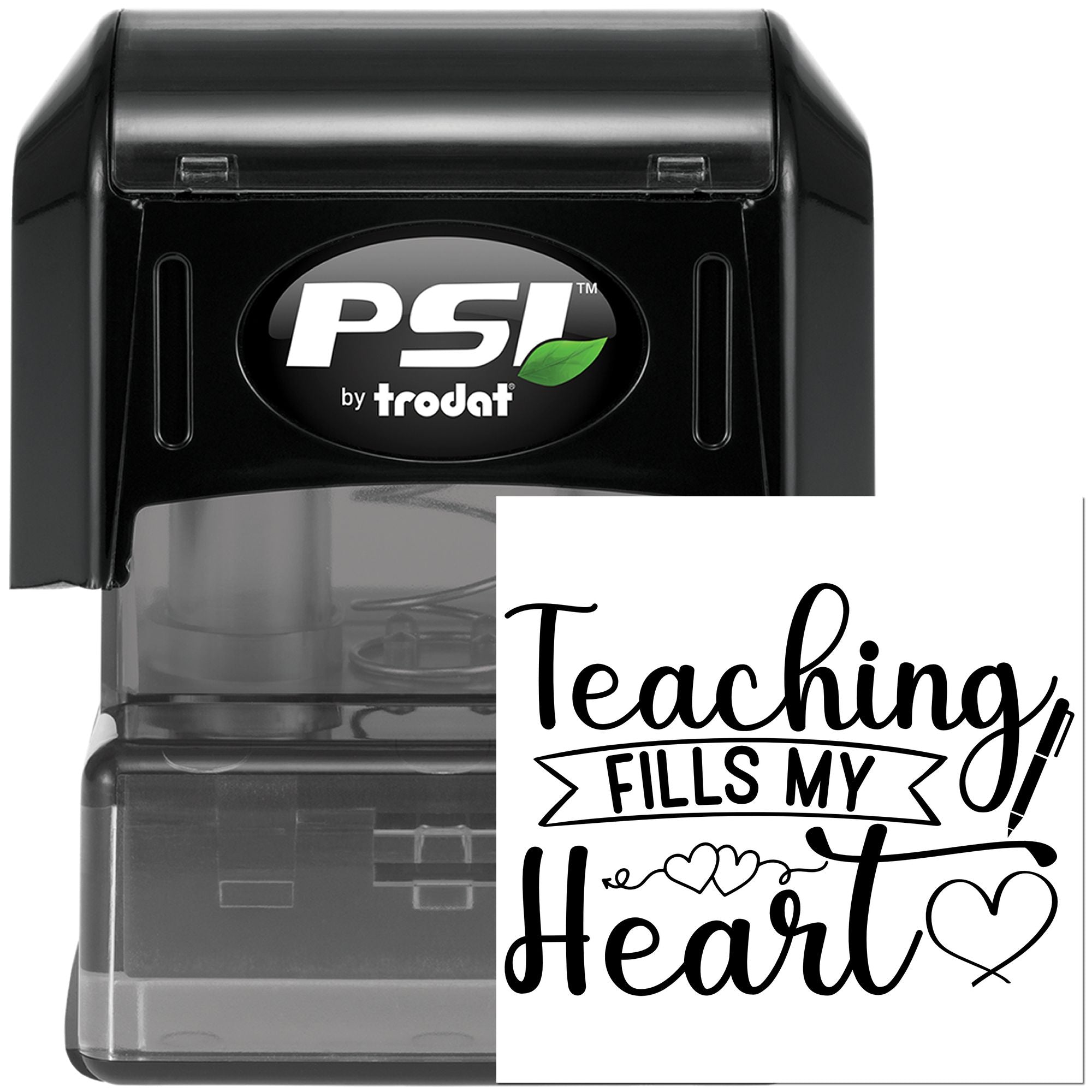 Pre-Inked Teaching Fills Heart Mini Card Stamp