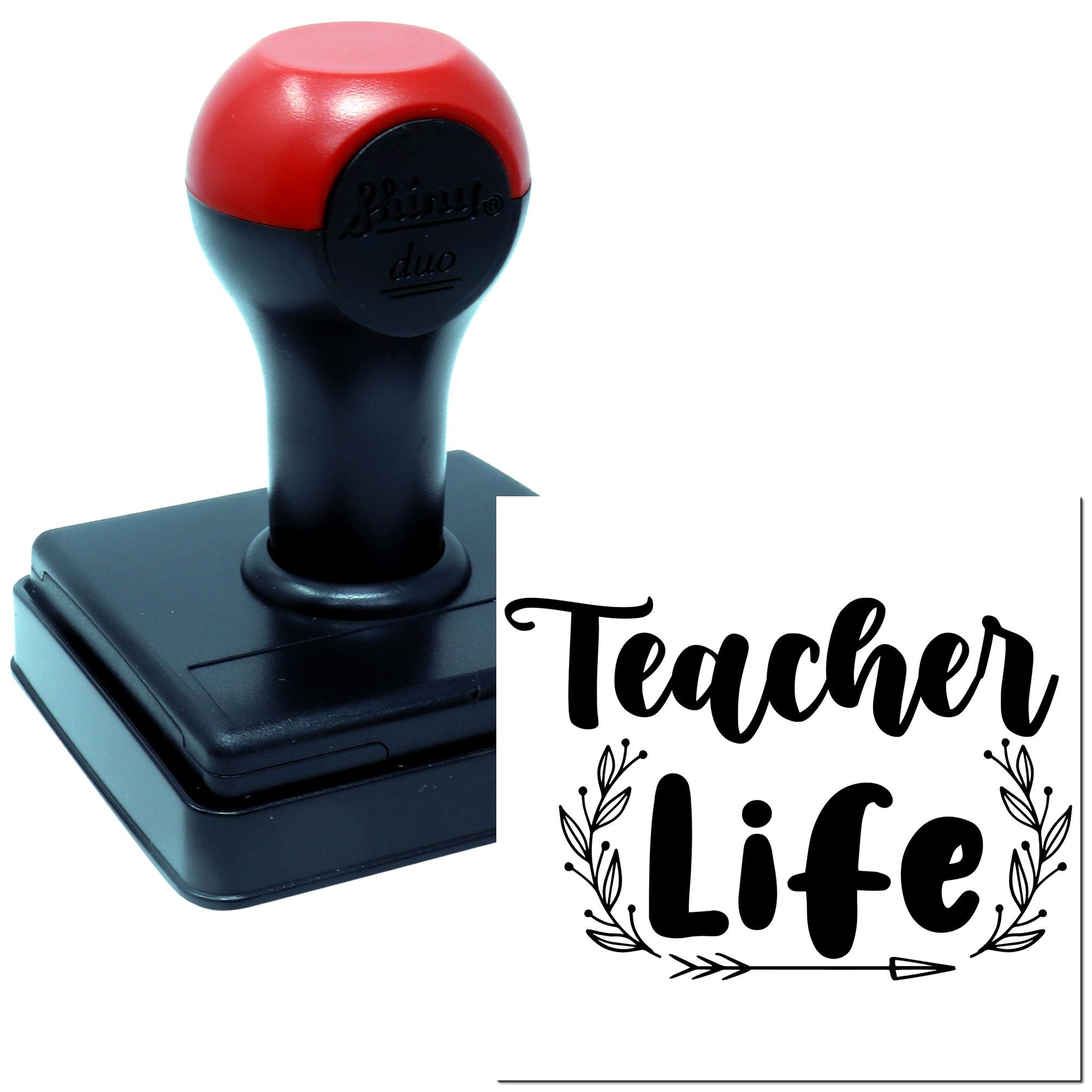 Duo Chic Teacher Life Floral Arrow Hand Stamp