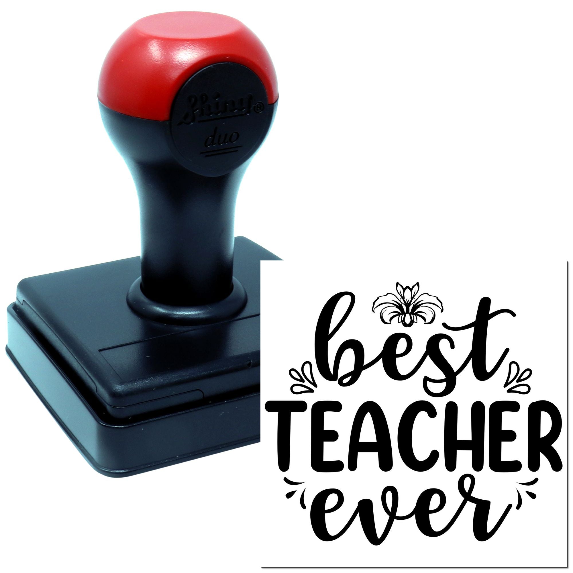 Duo Charming Handlettered Best Teacher Sign Hand Stamp