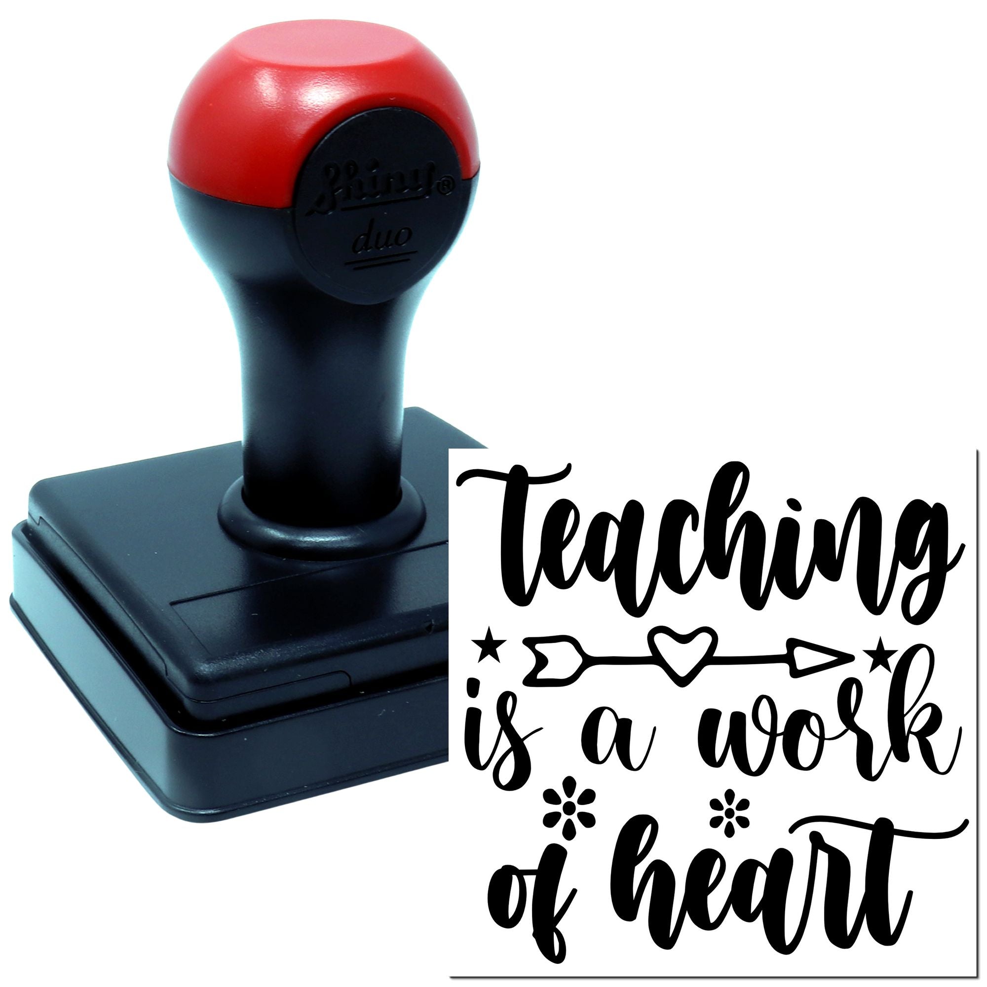 Duo Teaching A Work Of Heart Hand Stamp
