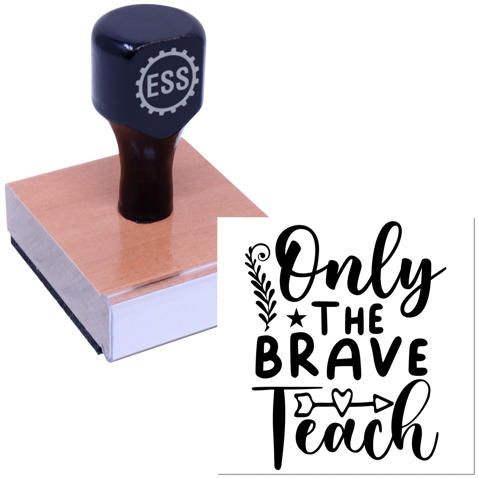 Brave Teacher Motto Journaling Rubber Stamp