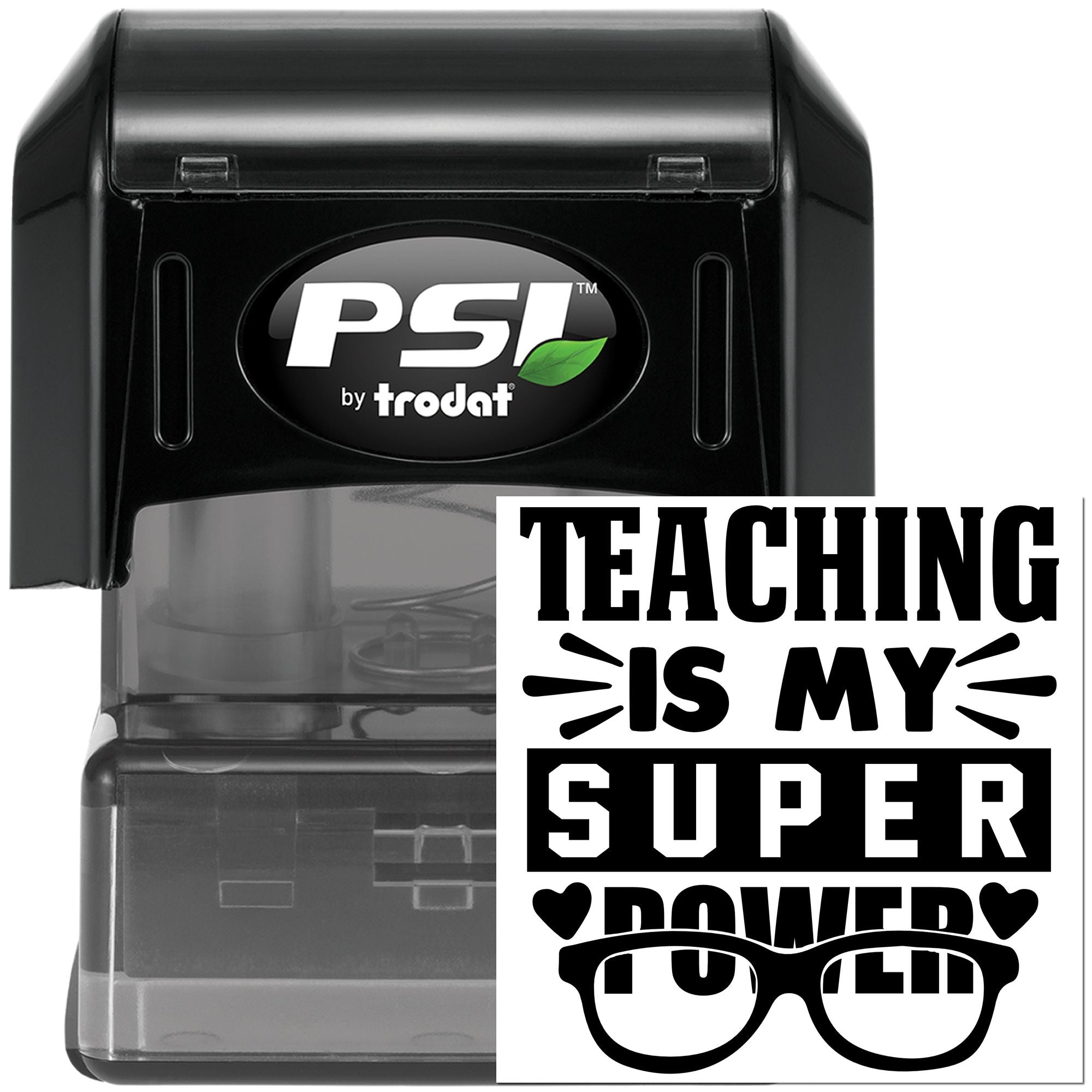Pre-Inked Teacher Super Power Greeting Card Stamp