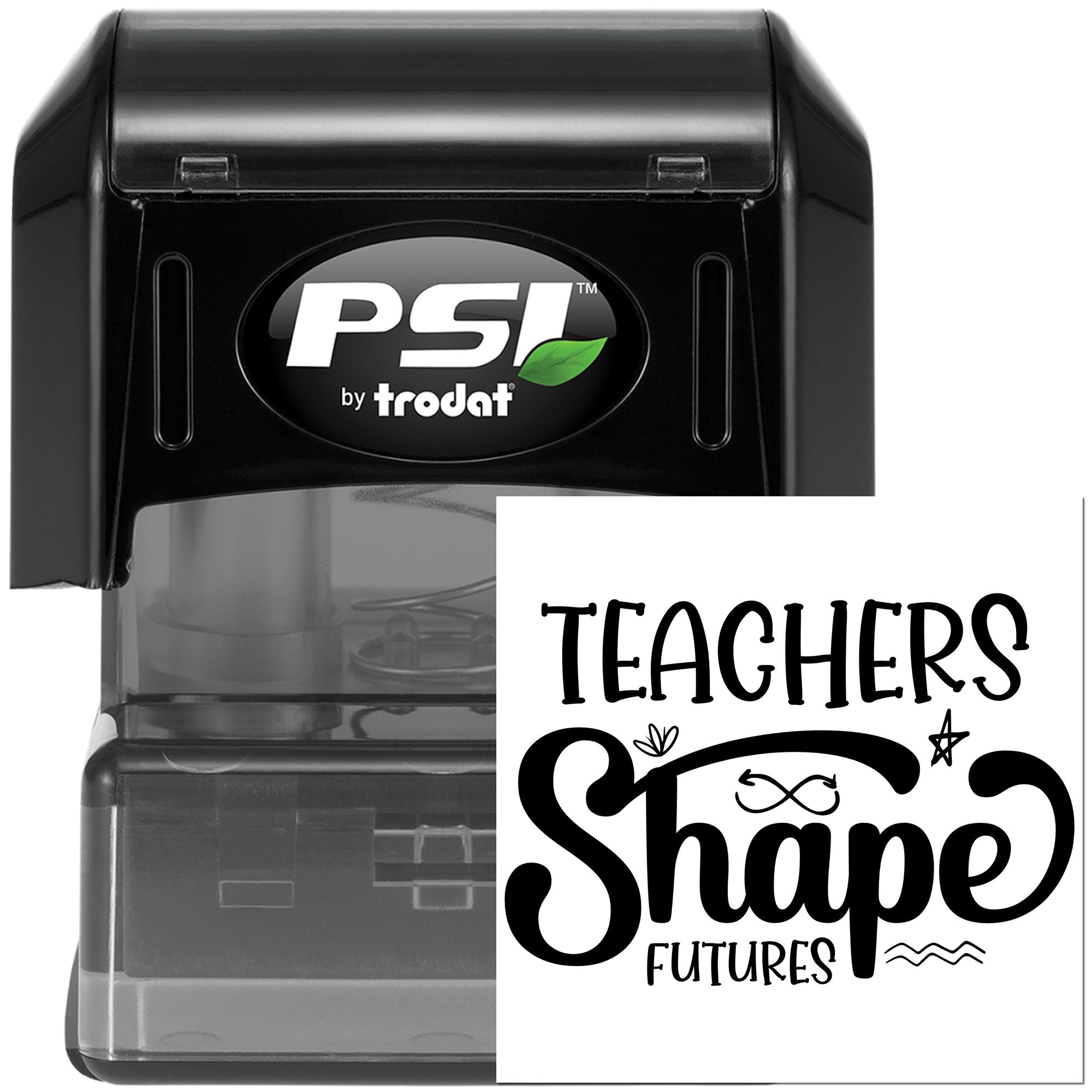 Pre-Inked Teachers Shape Futures Place Card Stamp