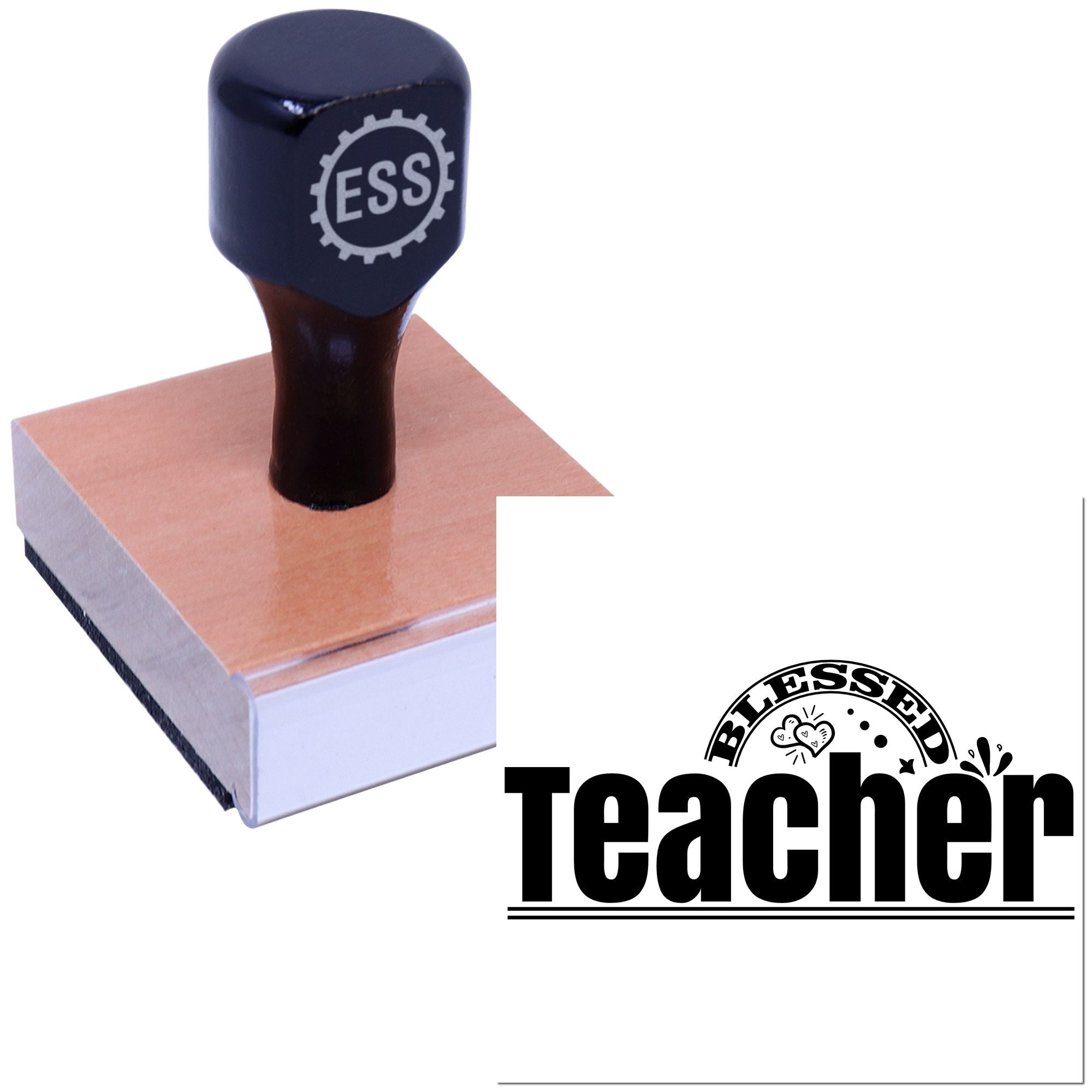 Blessed Teacher Badge Handcraft Rubber Stamp