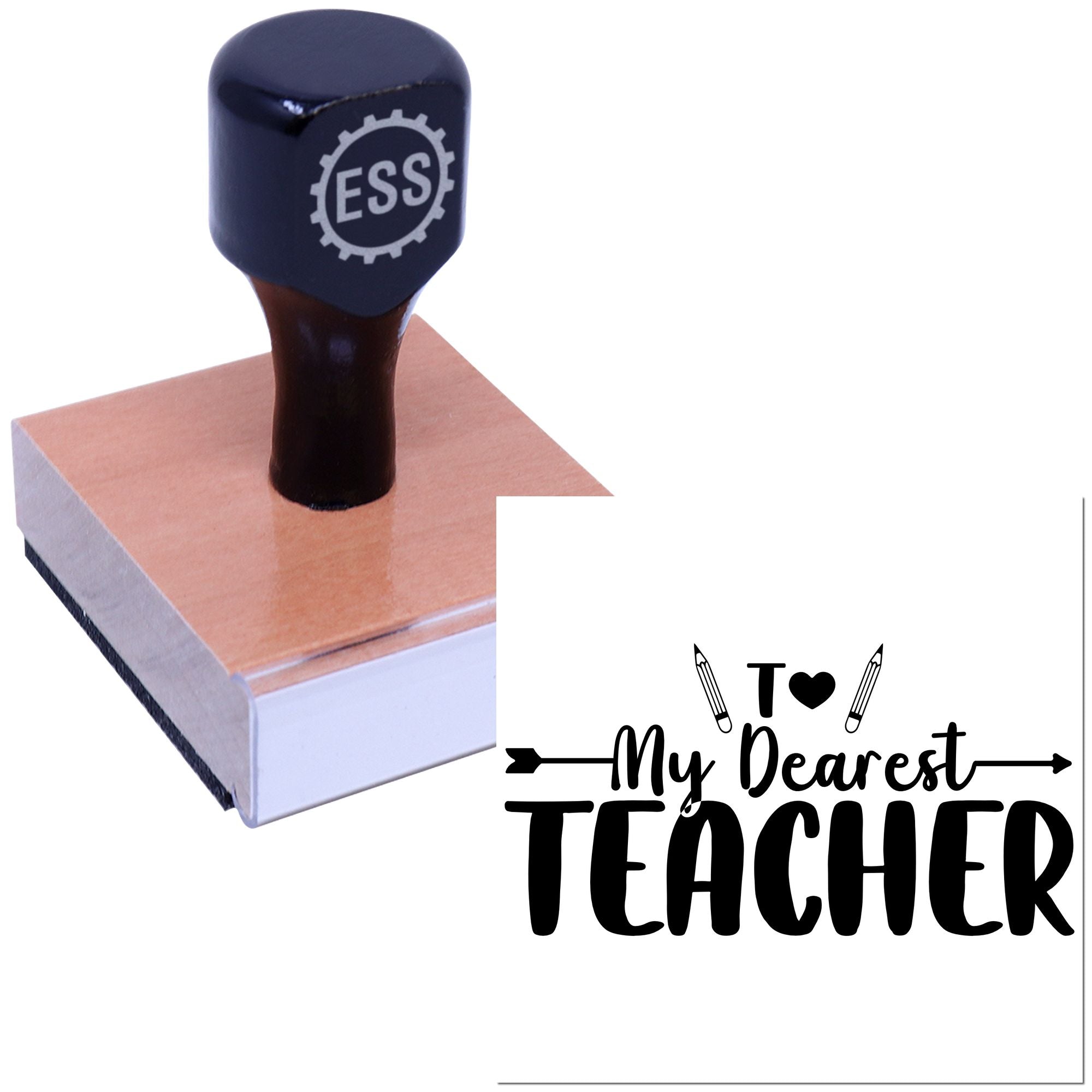 Heartfelt Teacher Tribute Note Card Rubber Stamp