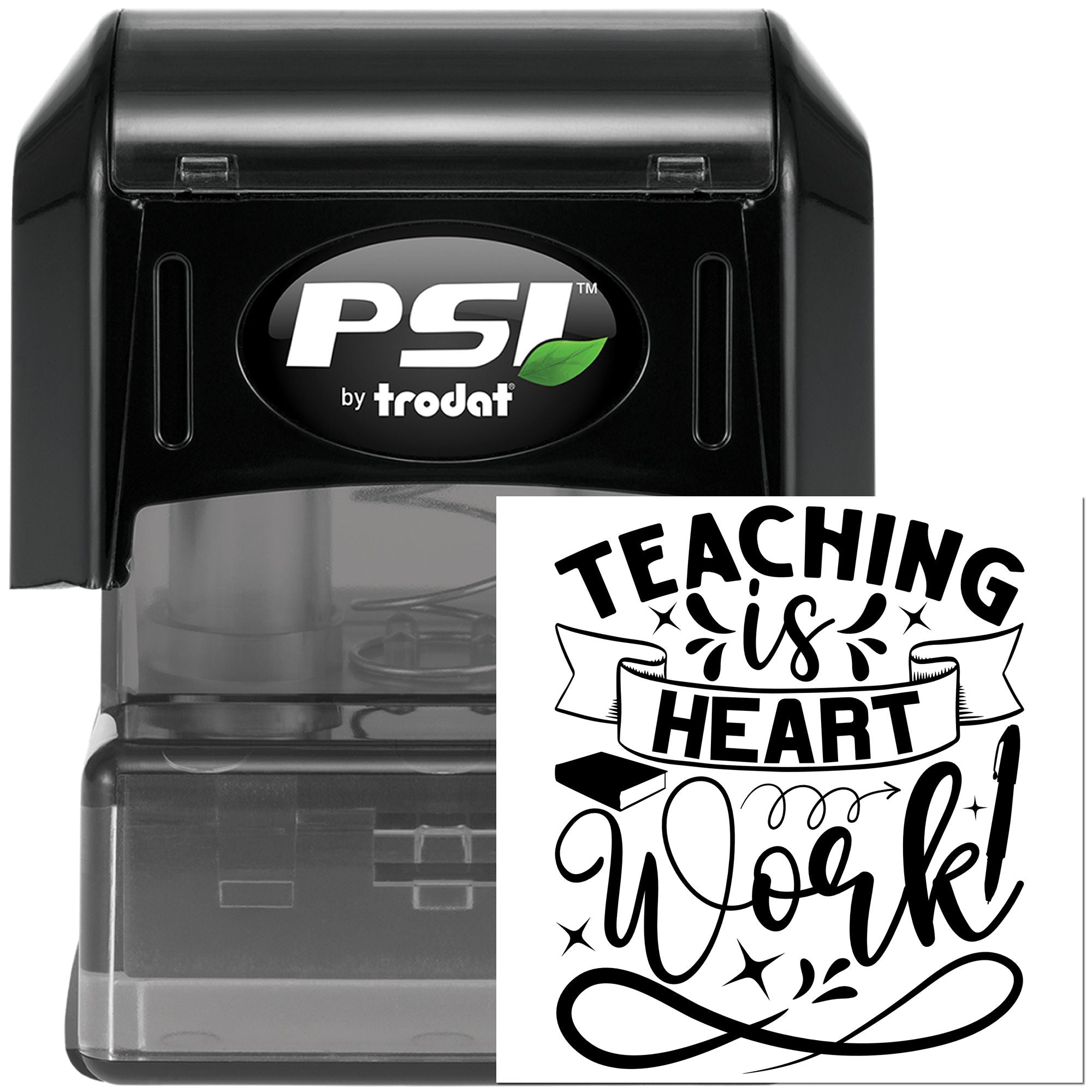 Pre-Inked Teaching Is Heartwork Tag Stamp