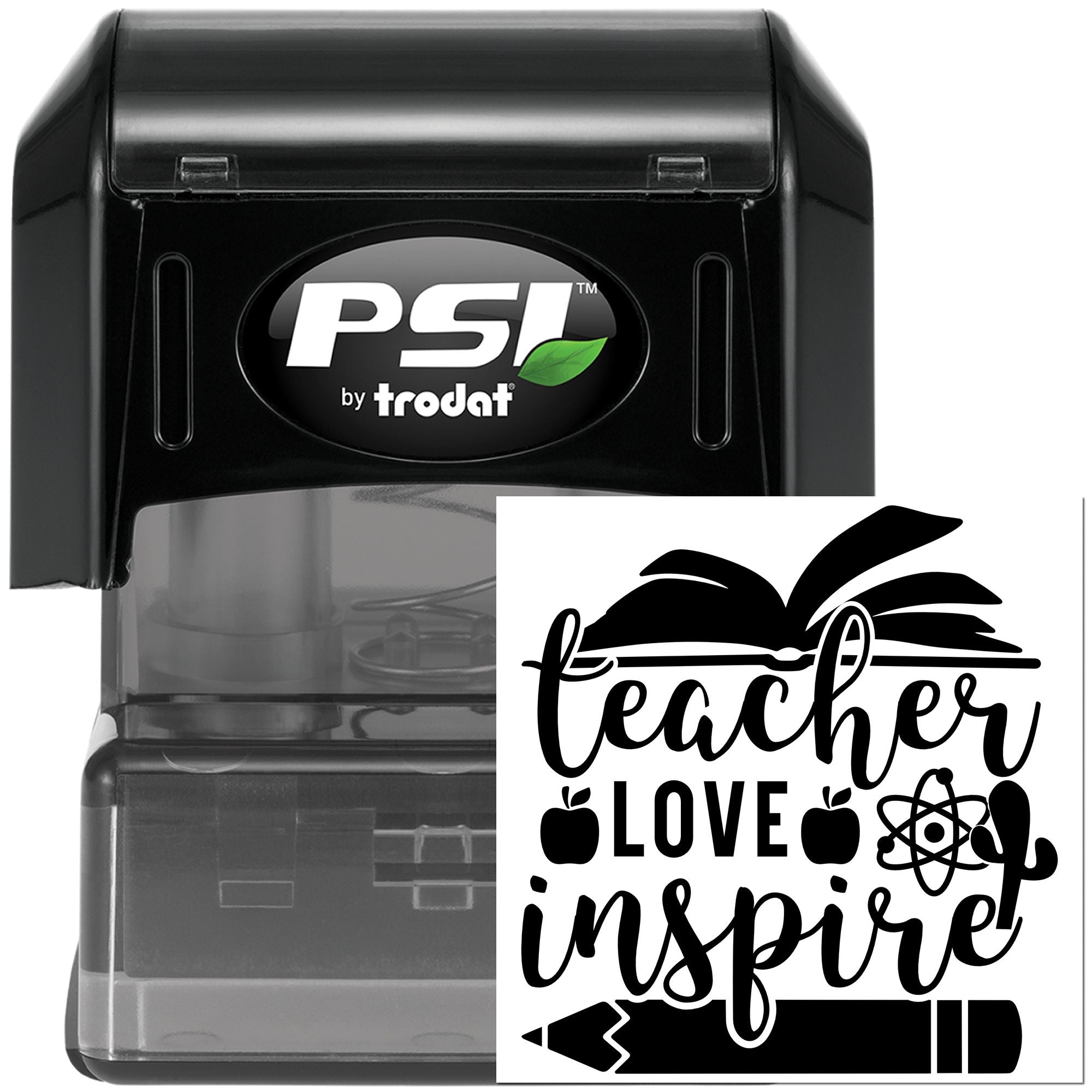 Pre-Inked Teacher Love Inspire Place Card Stamp