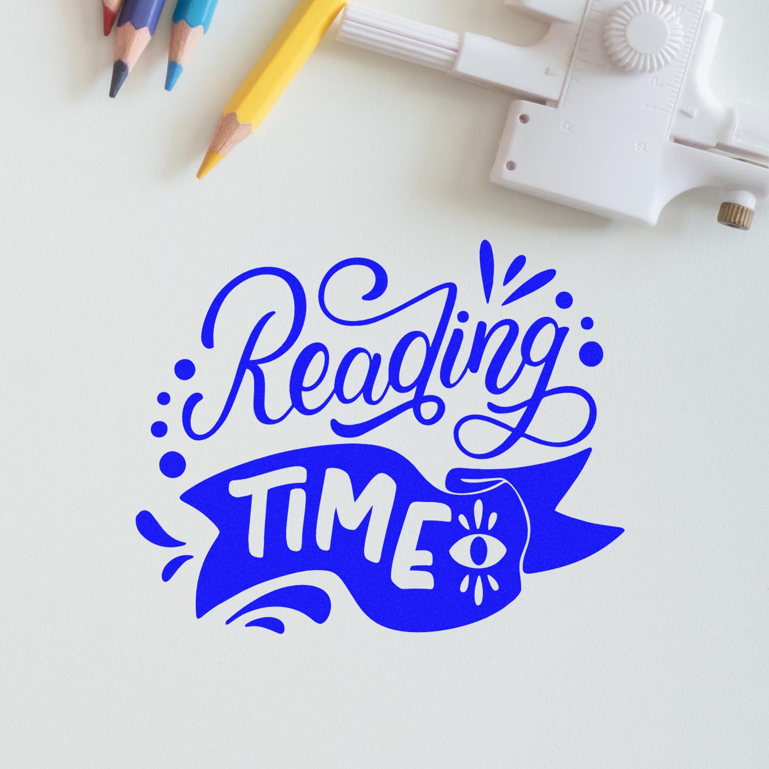 Duo Whimsical Reading Time With Eye Hand Stamp