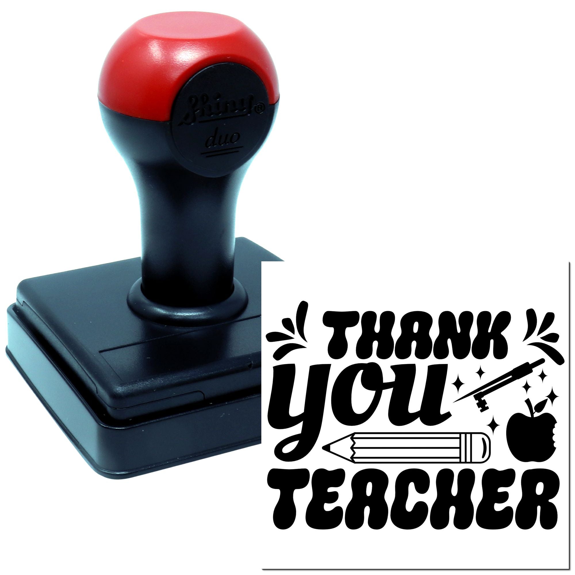Duo Thankful Apple Pencil For Teacher Hand Stamp