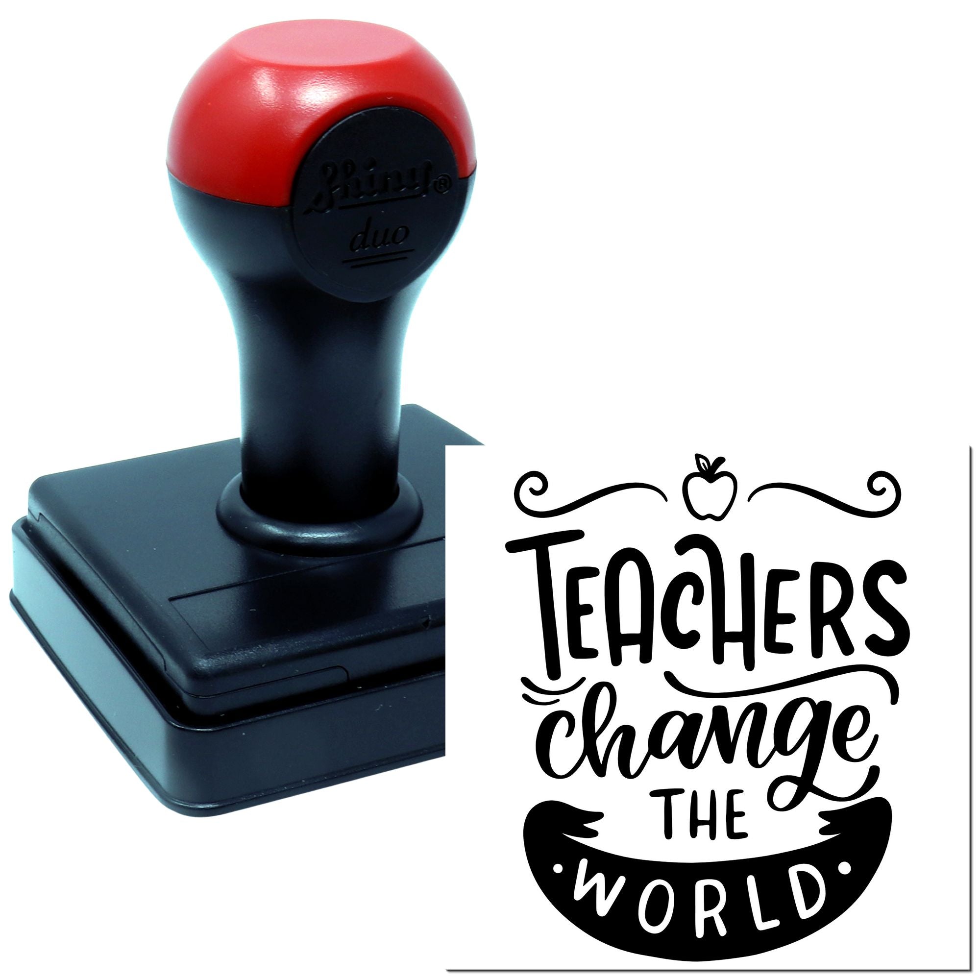 Duo Handlettered Teachers Change The World Hand Stamp