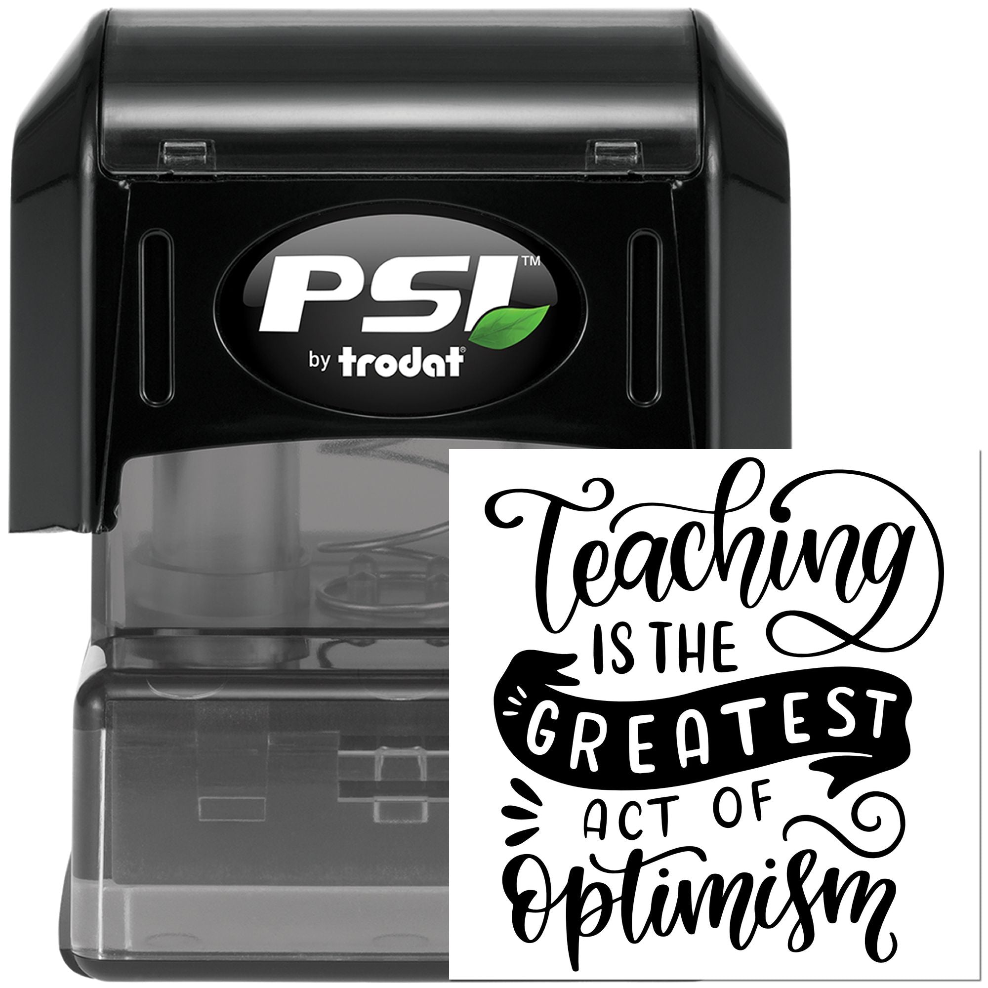 Pre-Inked Teaching Is Optimism Party Favor Stamp