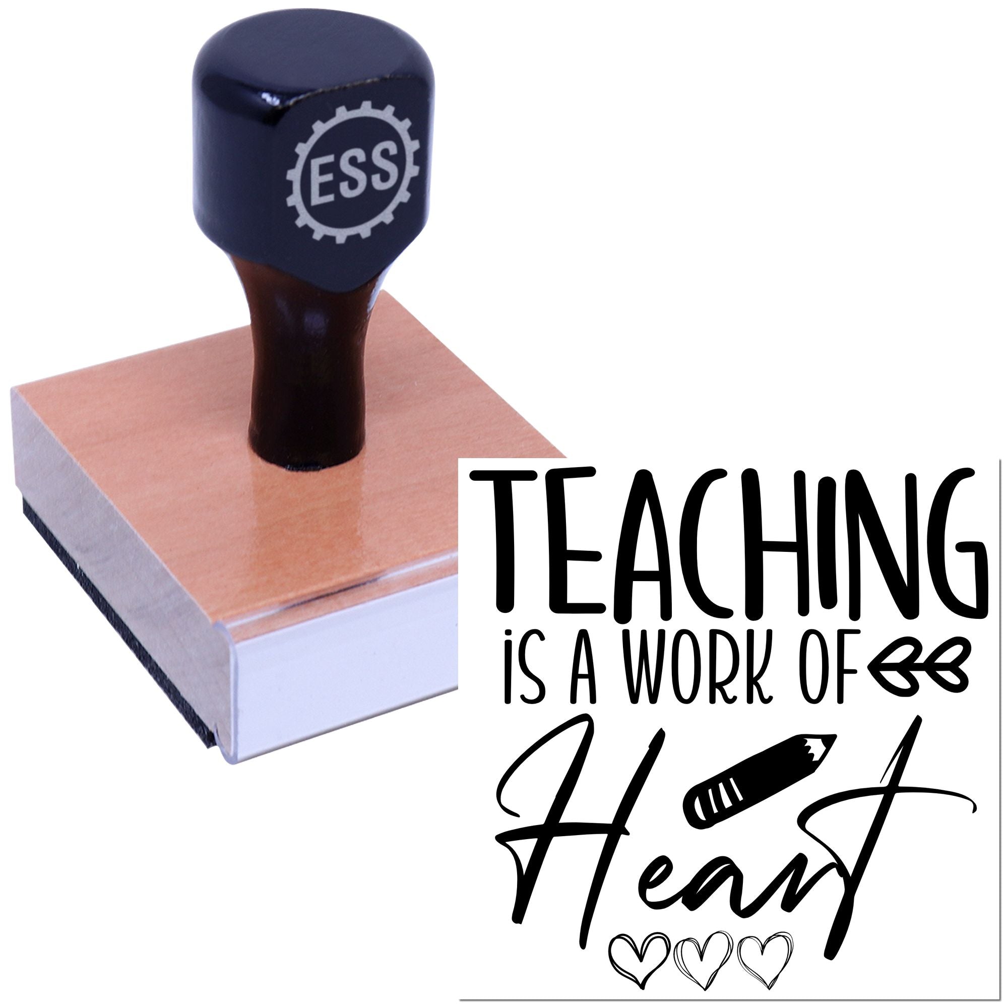 Heart Driven Teaching Card Making Rubber Stamp