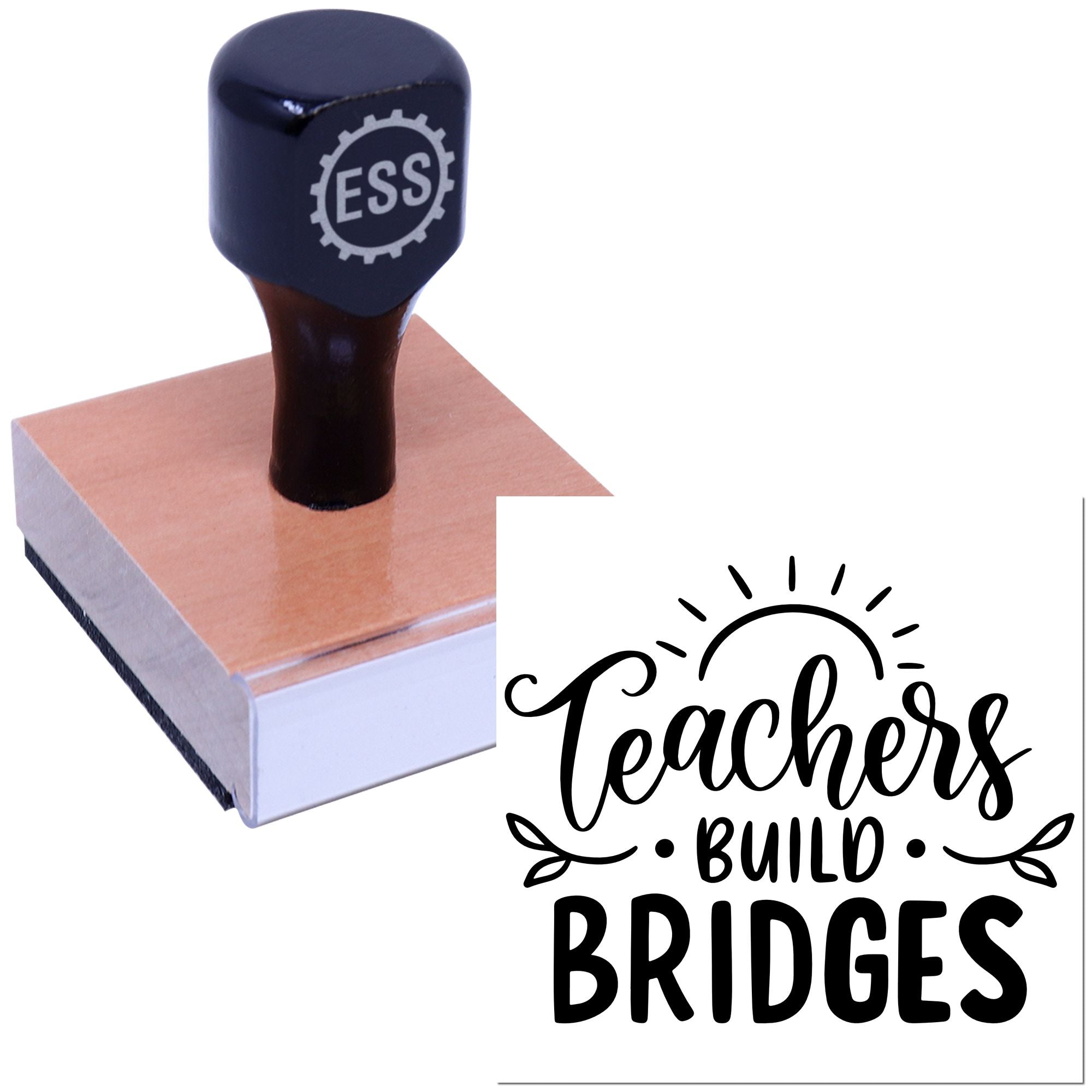 Building Learning Bridges Papercraft Rubber Stamp