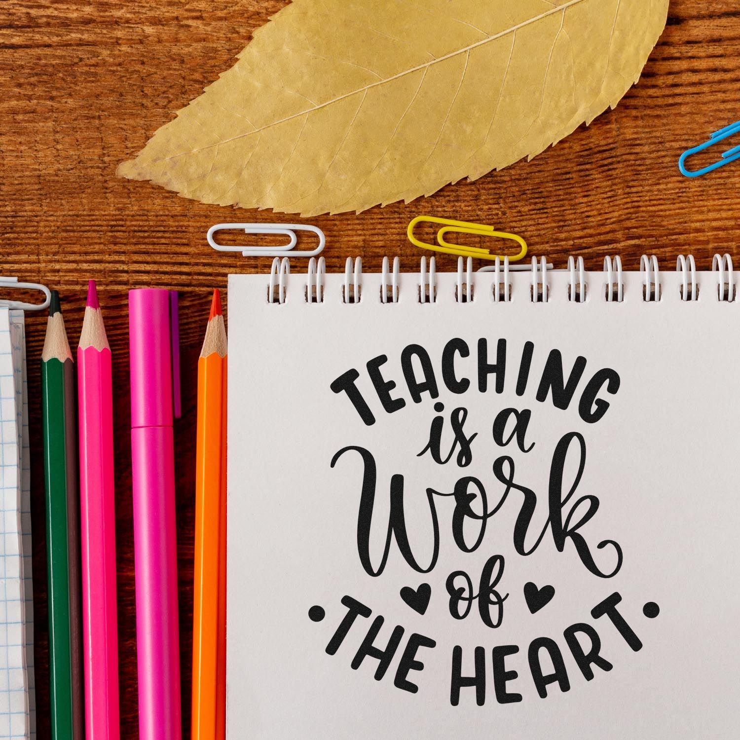 Heart-Centered Education Journaling Rubber Stamp