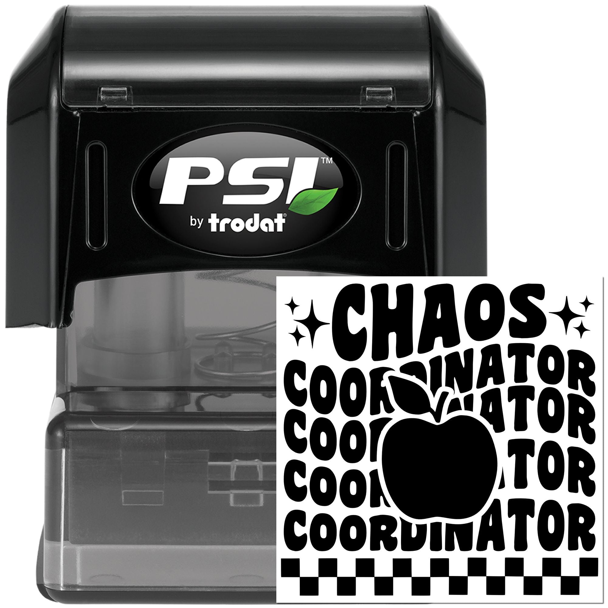 Pre-Inked Chaos Coordinator Apple Postcard Stamp