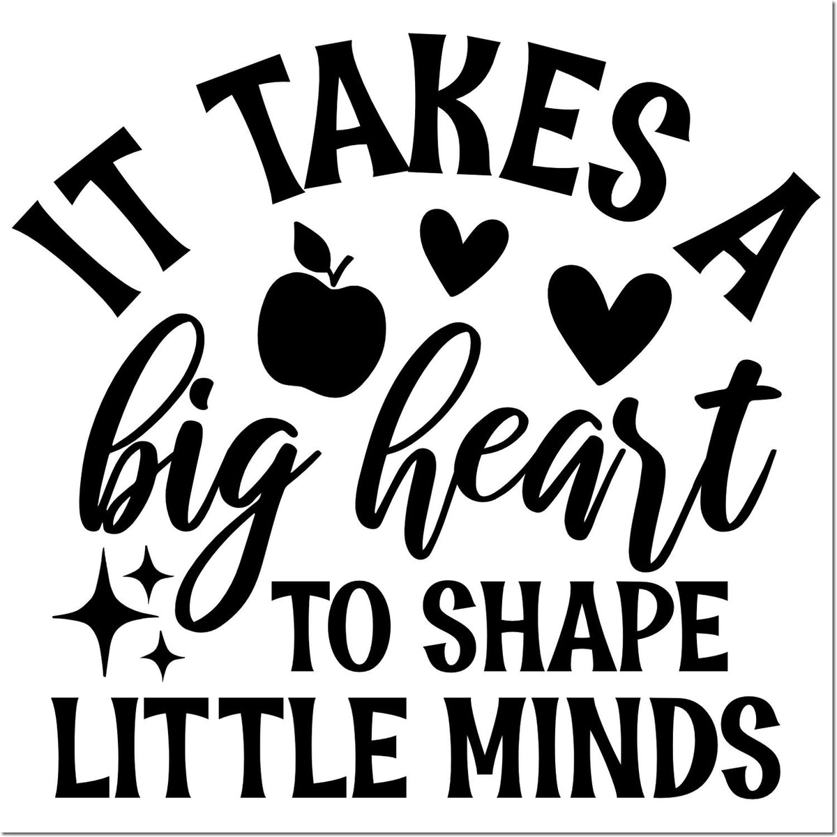 Trodat Slim Big Heart Shaping Minds craft stamp with black ink, featuring a large heart design for creative papercraft projects.