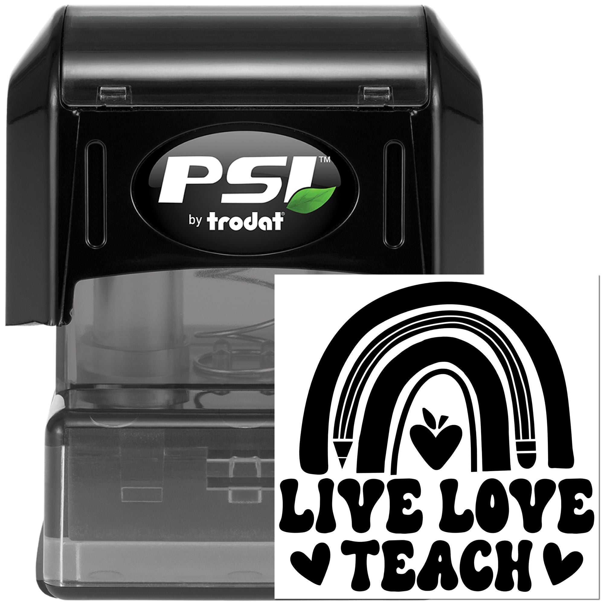 Pre-Inked Live Love Teach Crafting Stamp