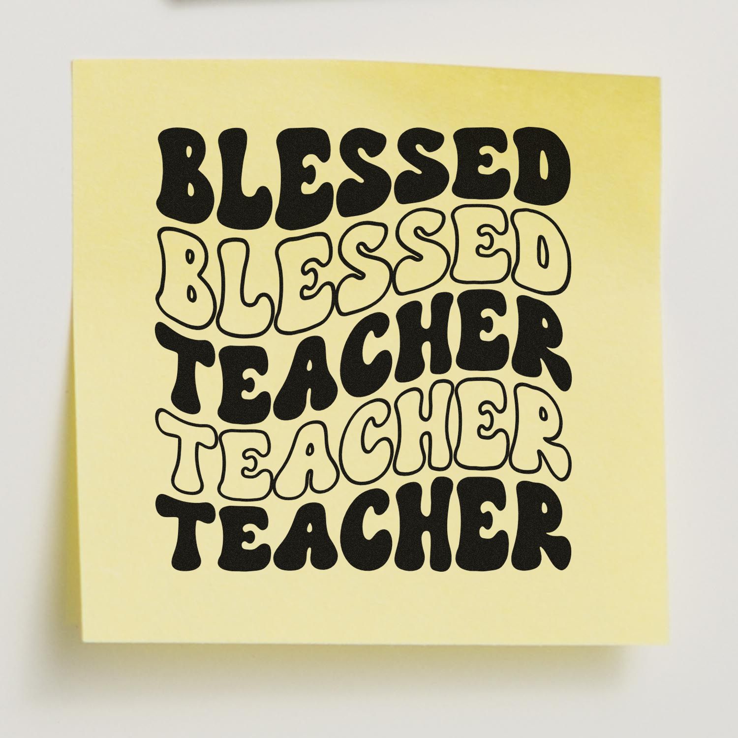 Duo Bold Retro Blessed Teacher Typography Poster Hand Stamp