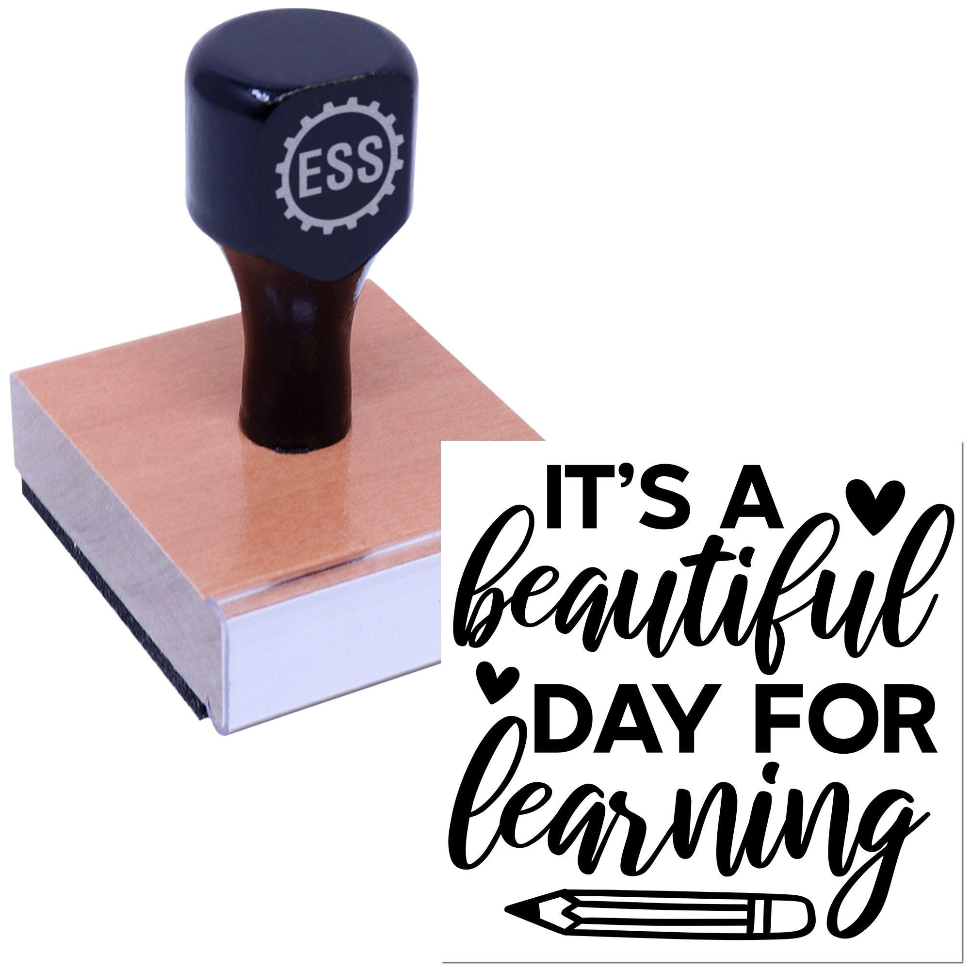 Beautiful Learning Day Papercraft Rubber Stamp