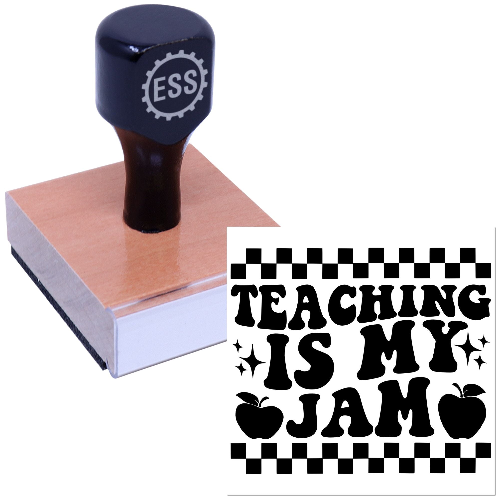 Jammin’ Teacher Vibes Note Card Rubber Stamp
