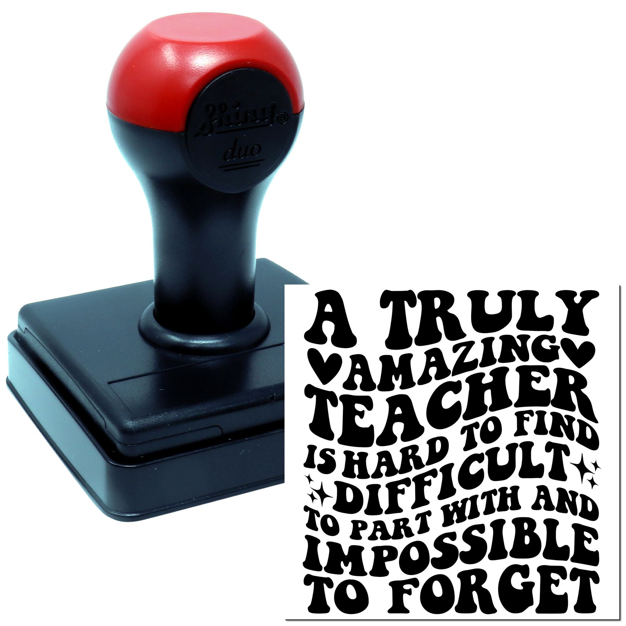 Duo Retro Wavy Tribute To Teachers Hand Stamp
