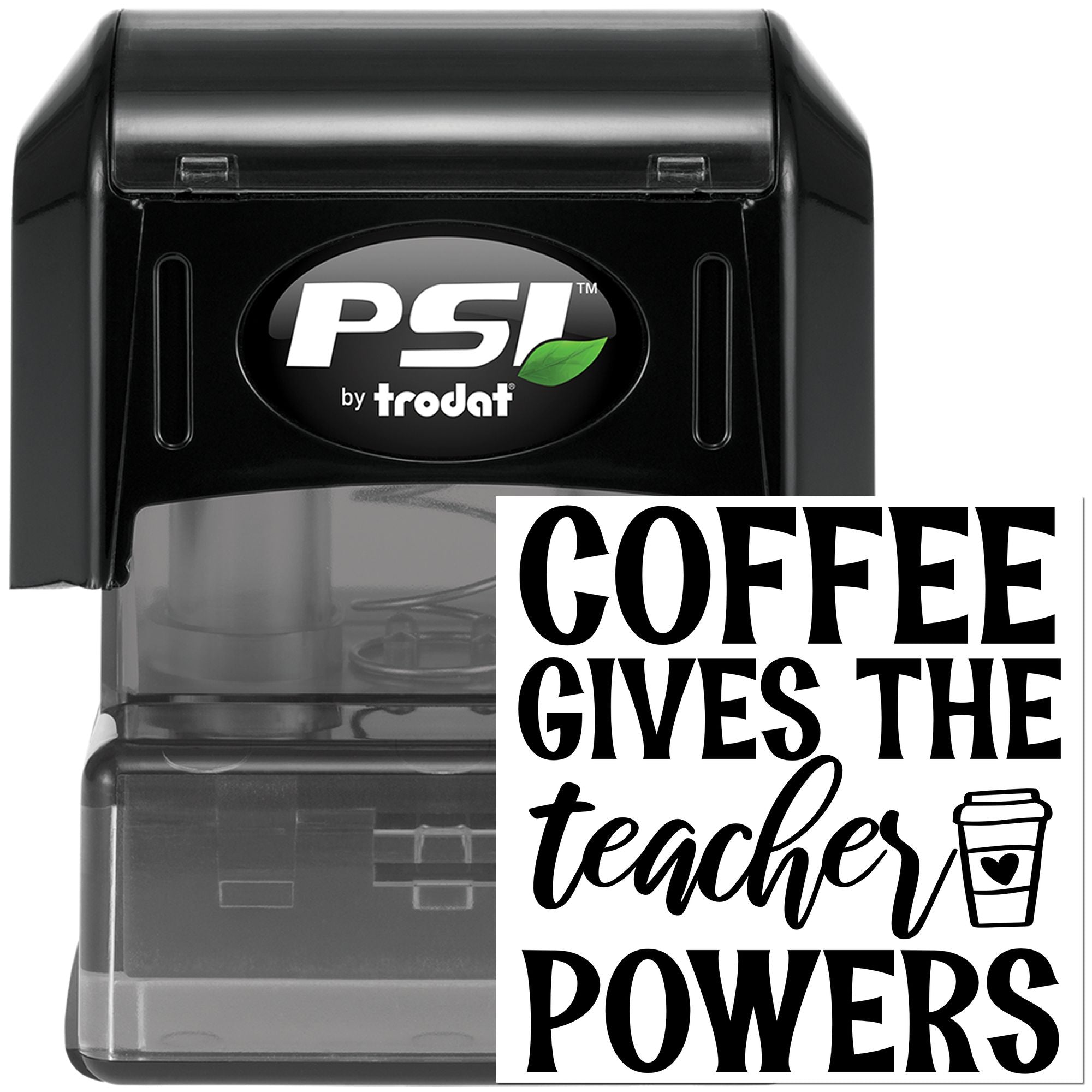 Pre-Inked Coffee Empowers Teachers Greeting Card Stamp