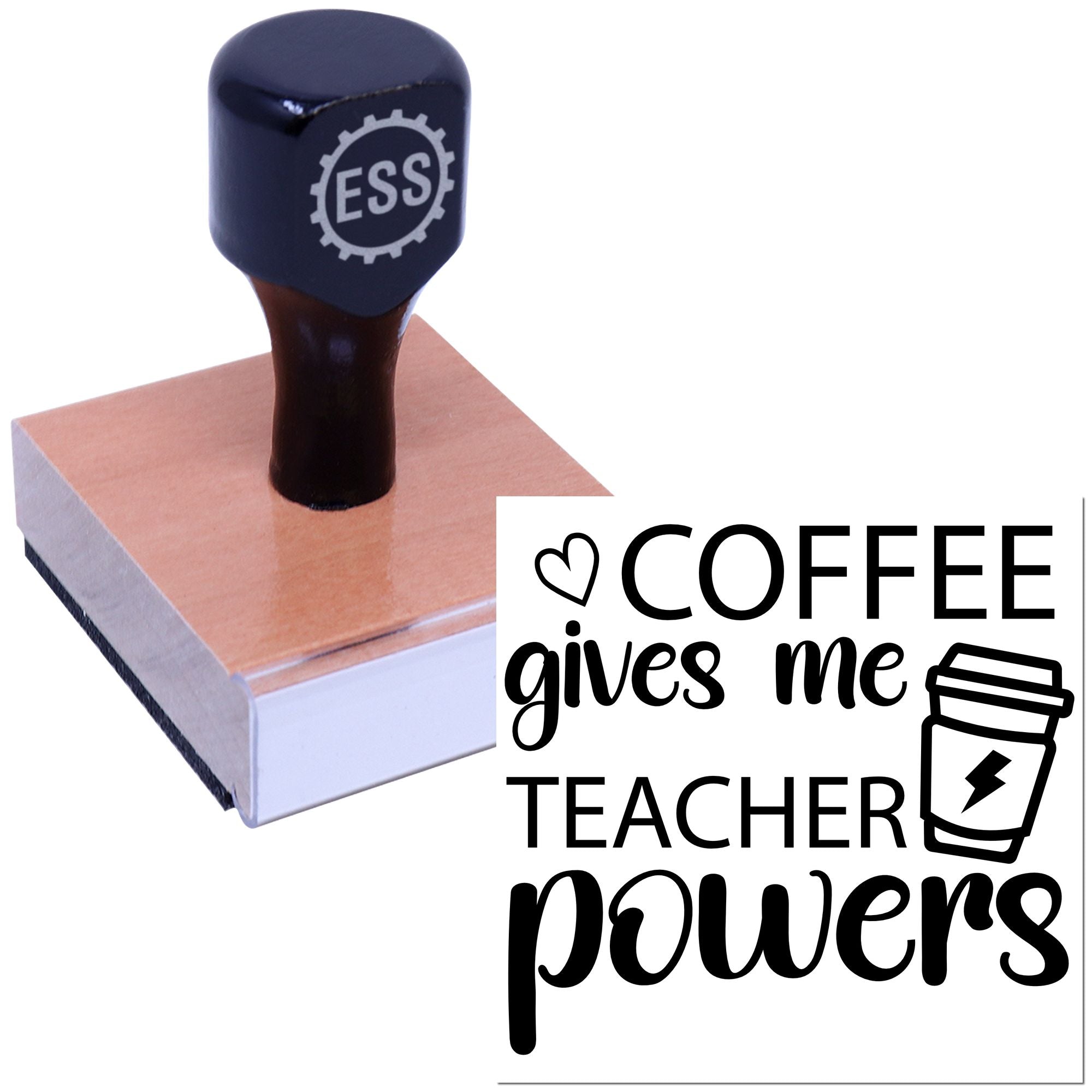 Classroom Caffeine Kick Favor Tag Rubber Stamp