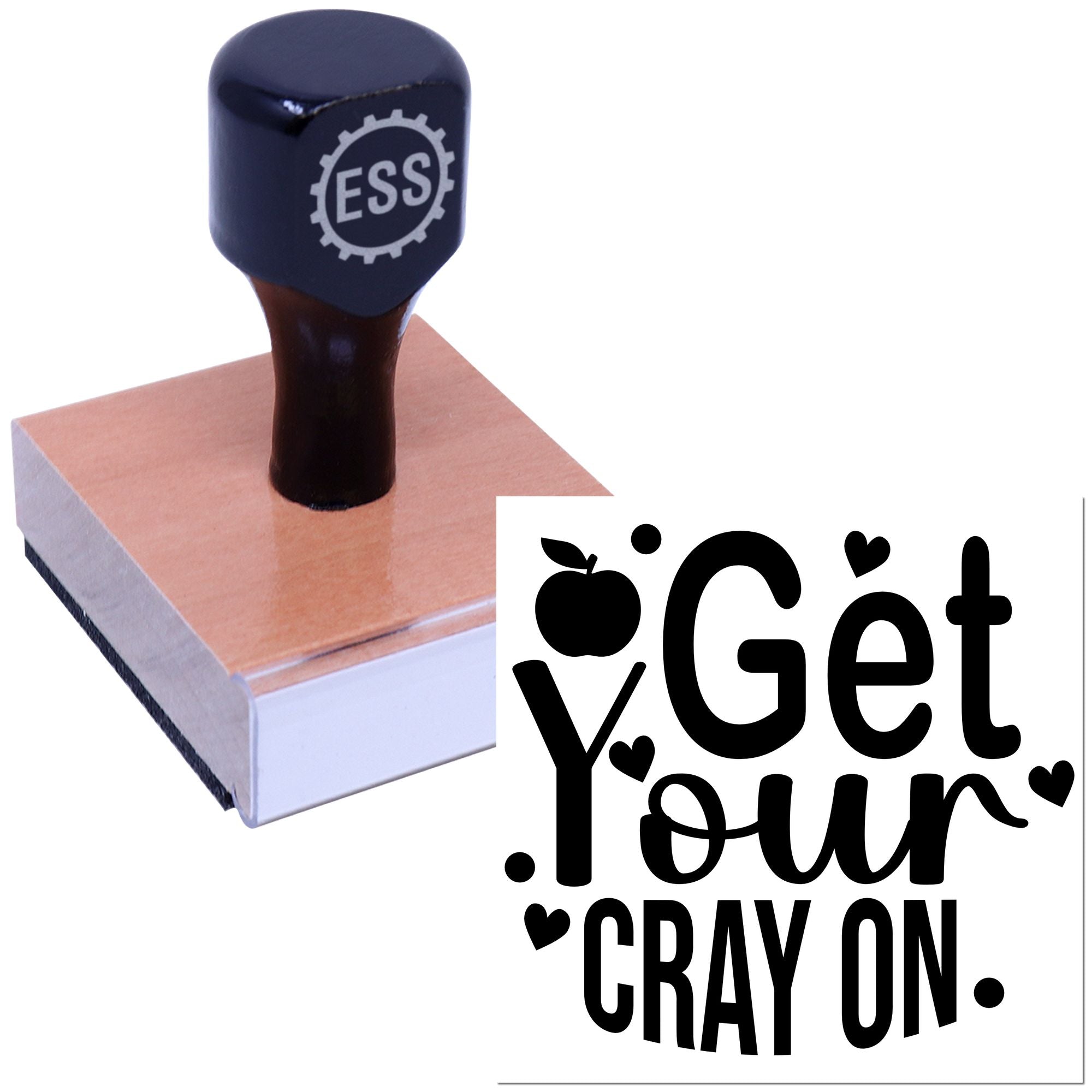 Crayon Creativity Unleashed Place Card Rubber Stamp