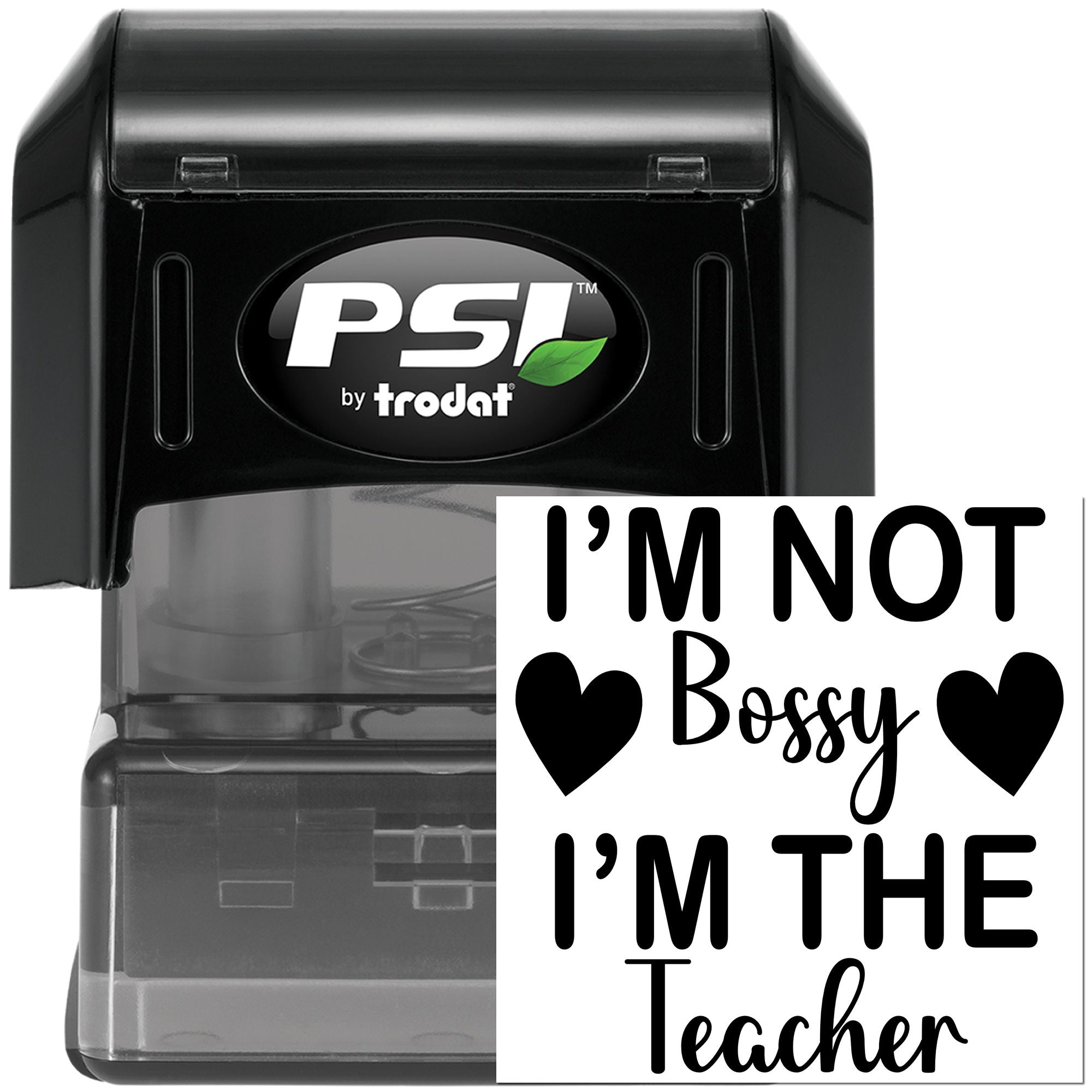 Pre-Inked Not Bossy Teacher Tag Stamp